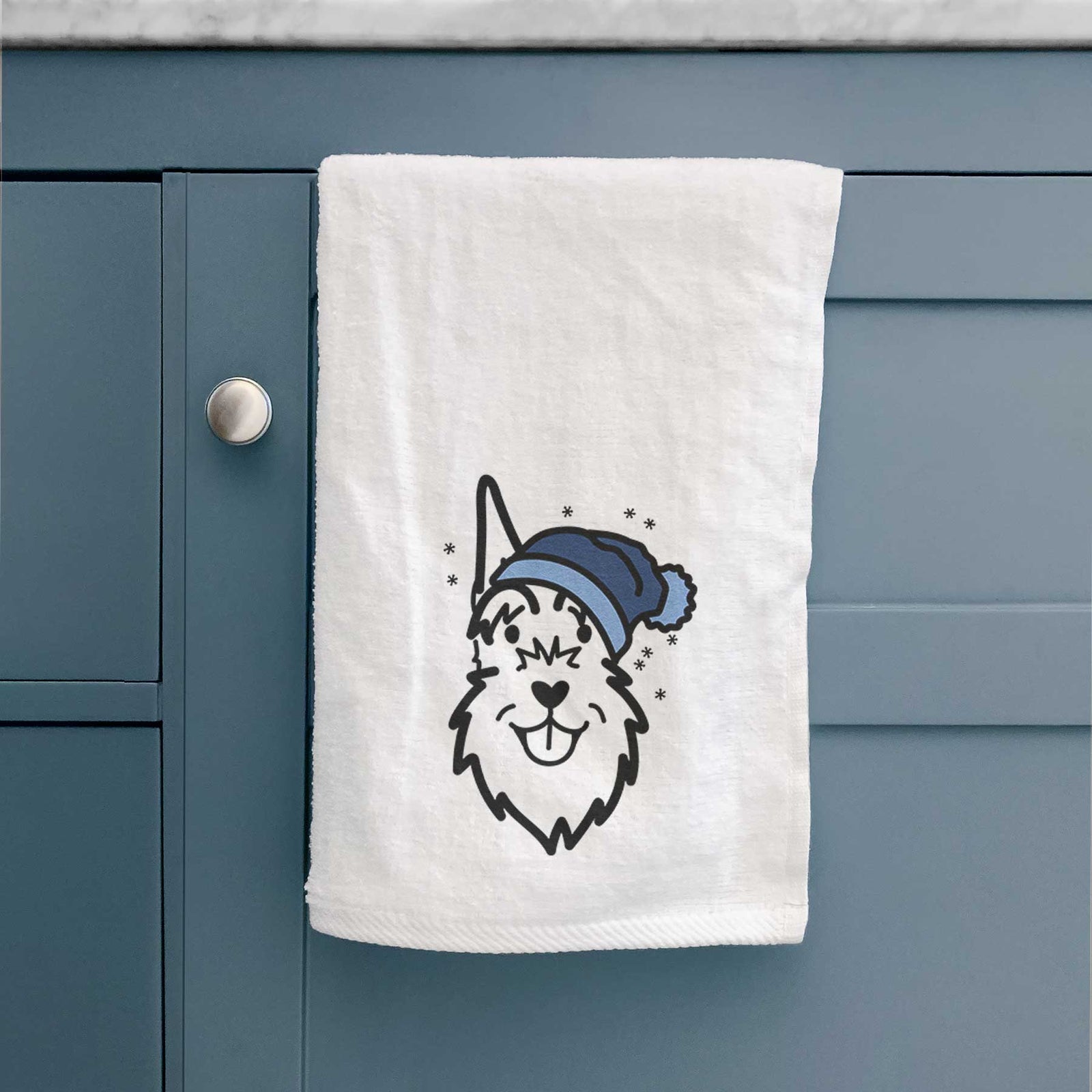 Frosty Schnauzer Cropped Ears - Decorative Hand Towel