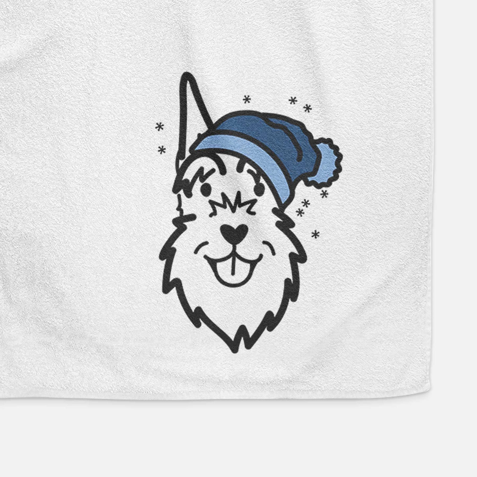 Frosty Schnauzer Cropped Ears - Decorative Hand Towel