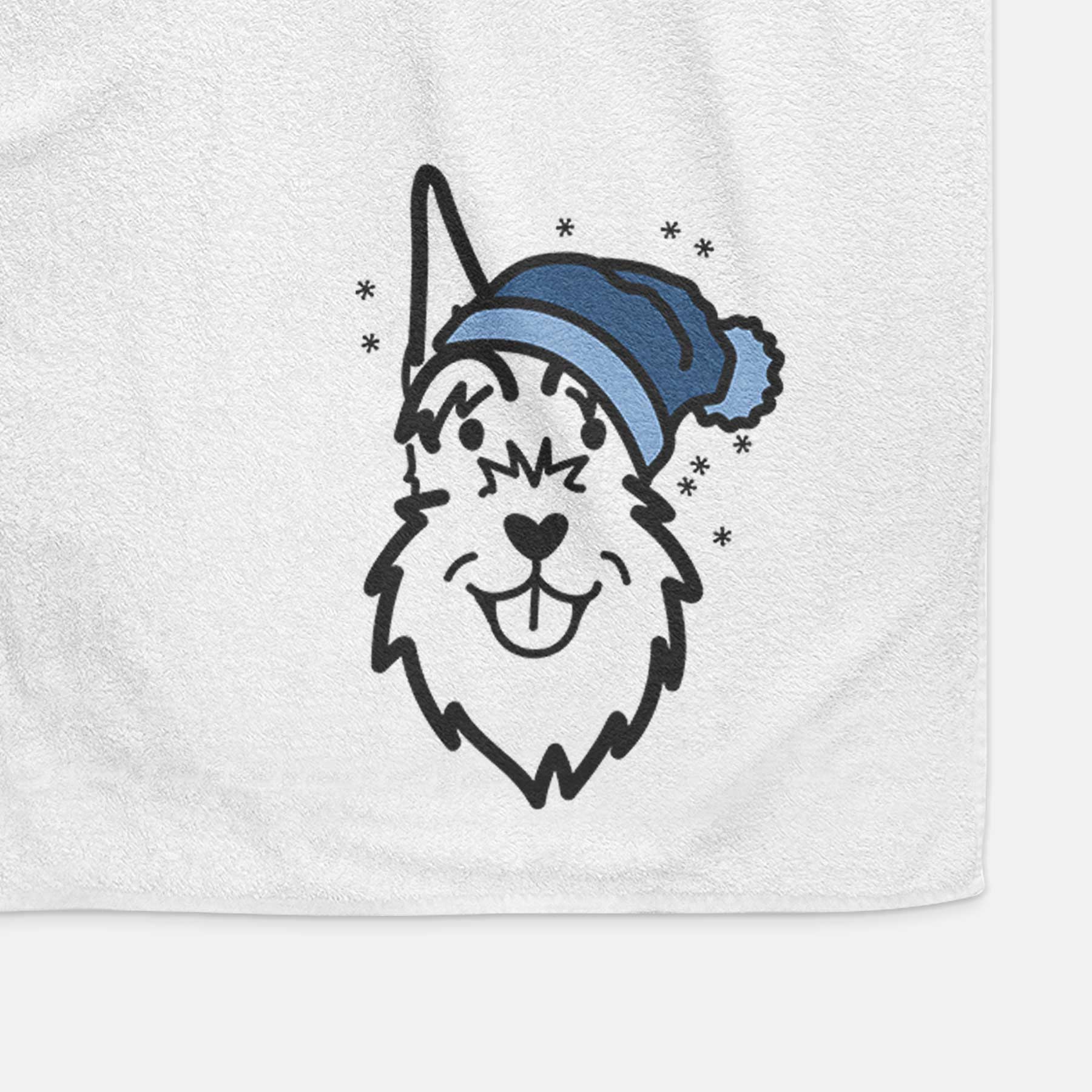 Frosty Schnauzer Cropped Ears - Decorative Hand Towel