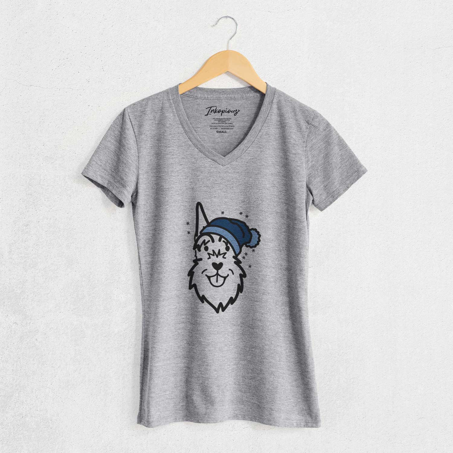 Frosty Schnauzer Cropped Ears - Women's V-neck Shirt