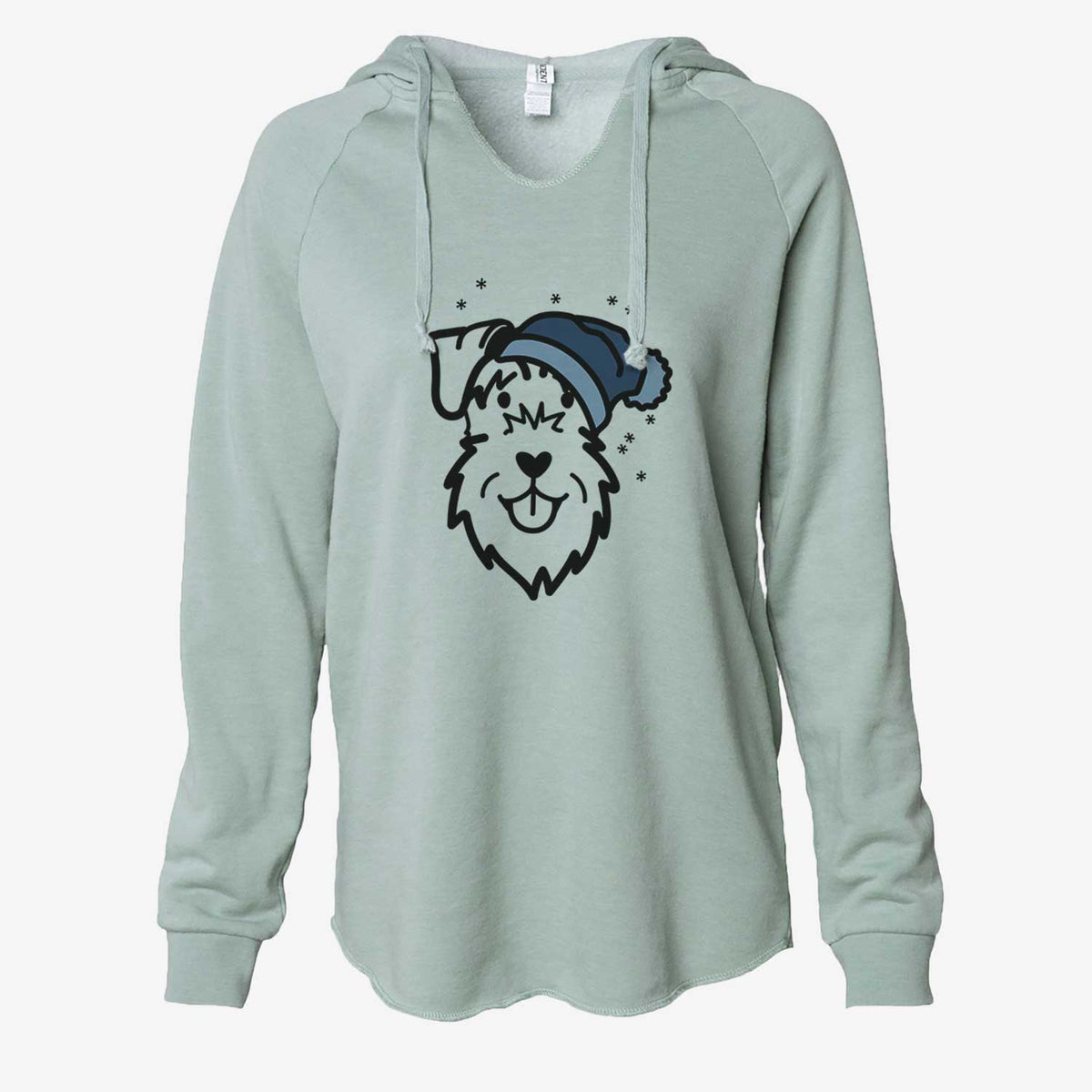 Frosty Schnauzer Natural Ears - Cali Wave Hooded Sweatshirt