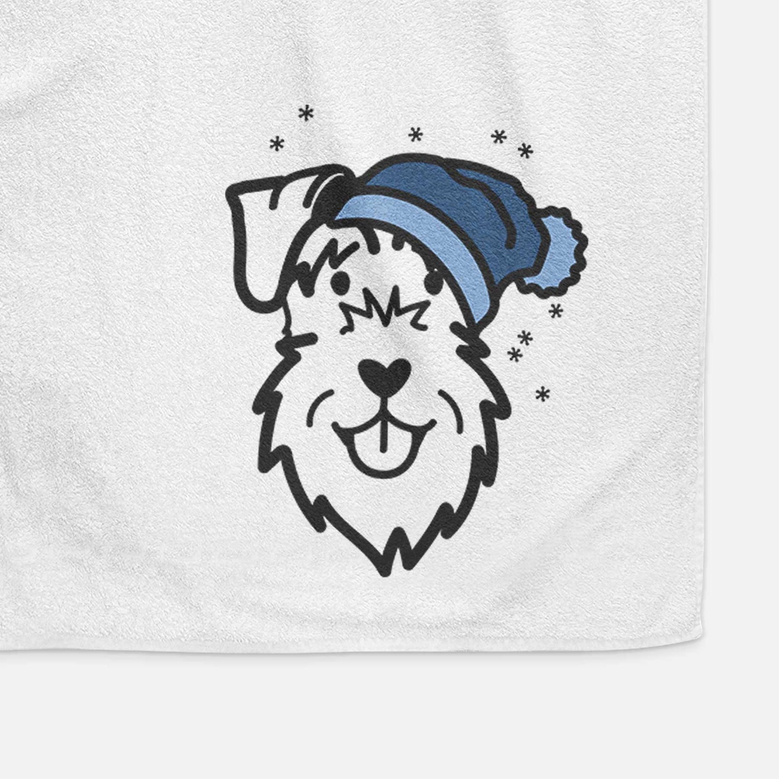 Frosty Schnauzer Natural Ears - Decorative Hand Towel