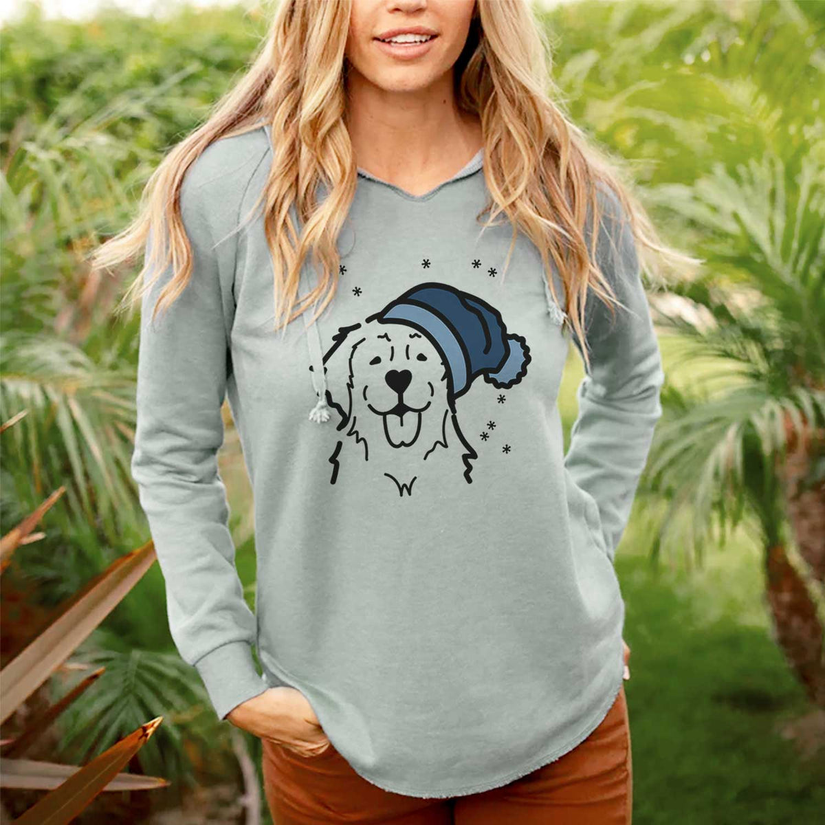 Frosty Golden Retriever - Cali Wave Hooded Sweatshirt