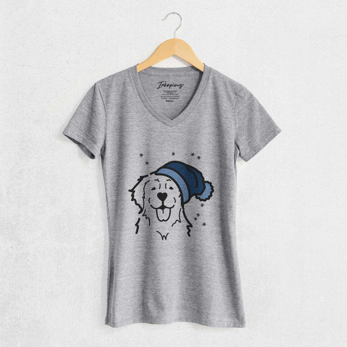 Frosty Golden Retriever - Women's V-neck Shirt