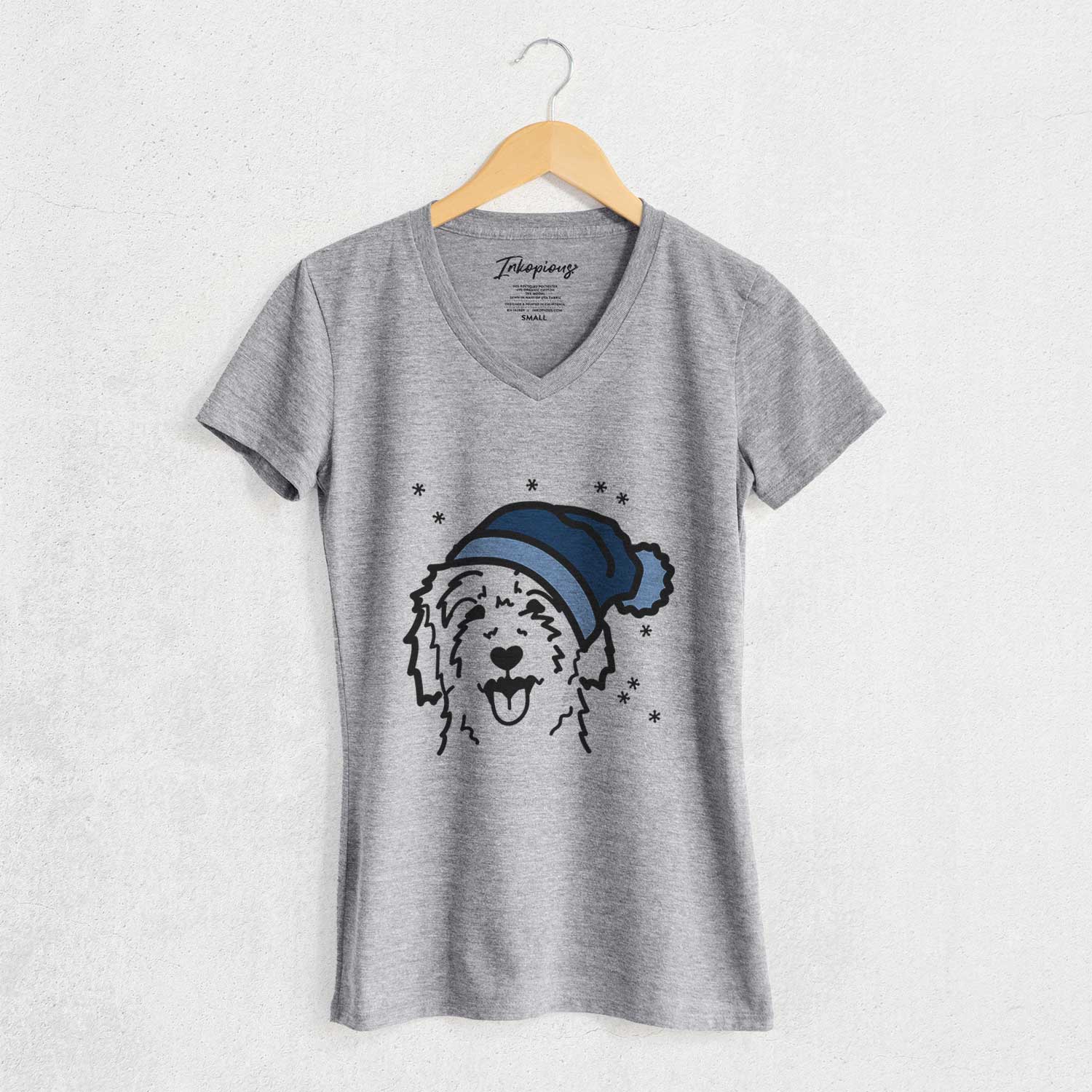 Frosty Goldendoodle - Women's V-neck Shirt