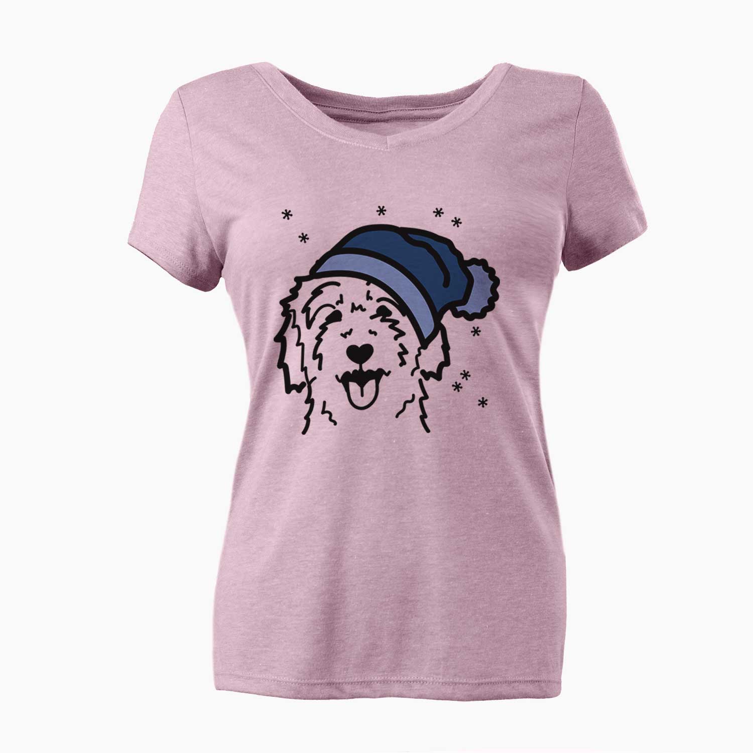 Frosty Goldendoodle - Women's V-neck Shirt