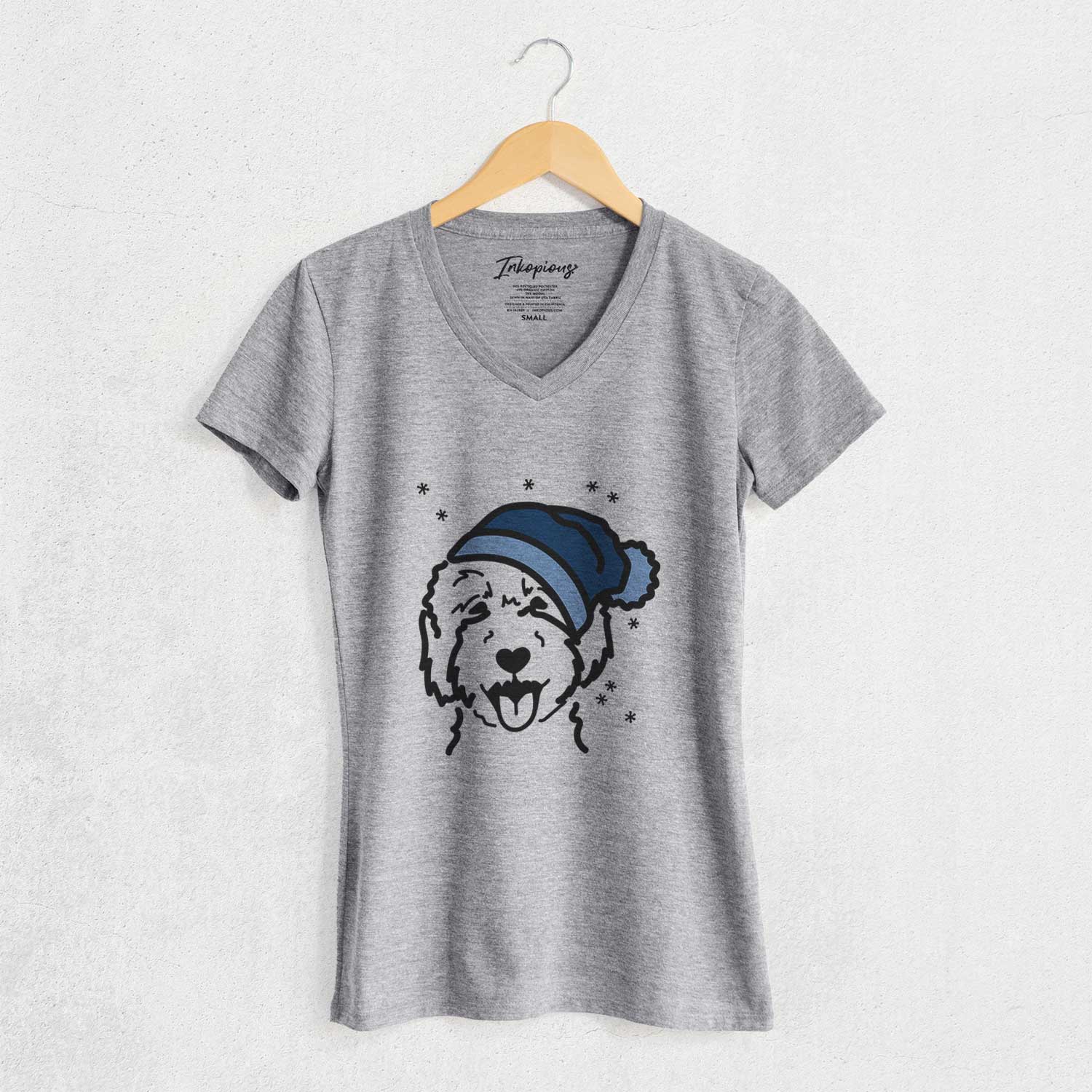 Frosty Goldendoodle 2 - Women's V-neck Shirt