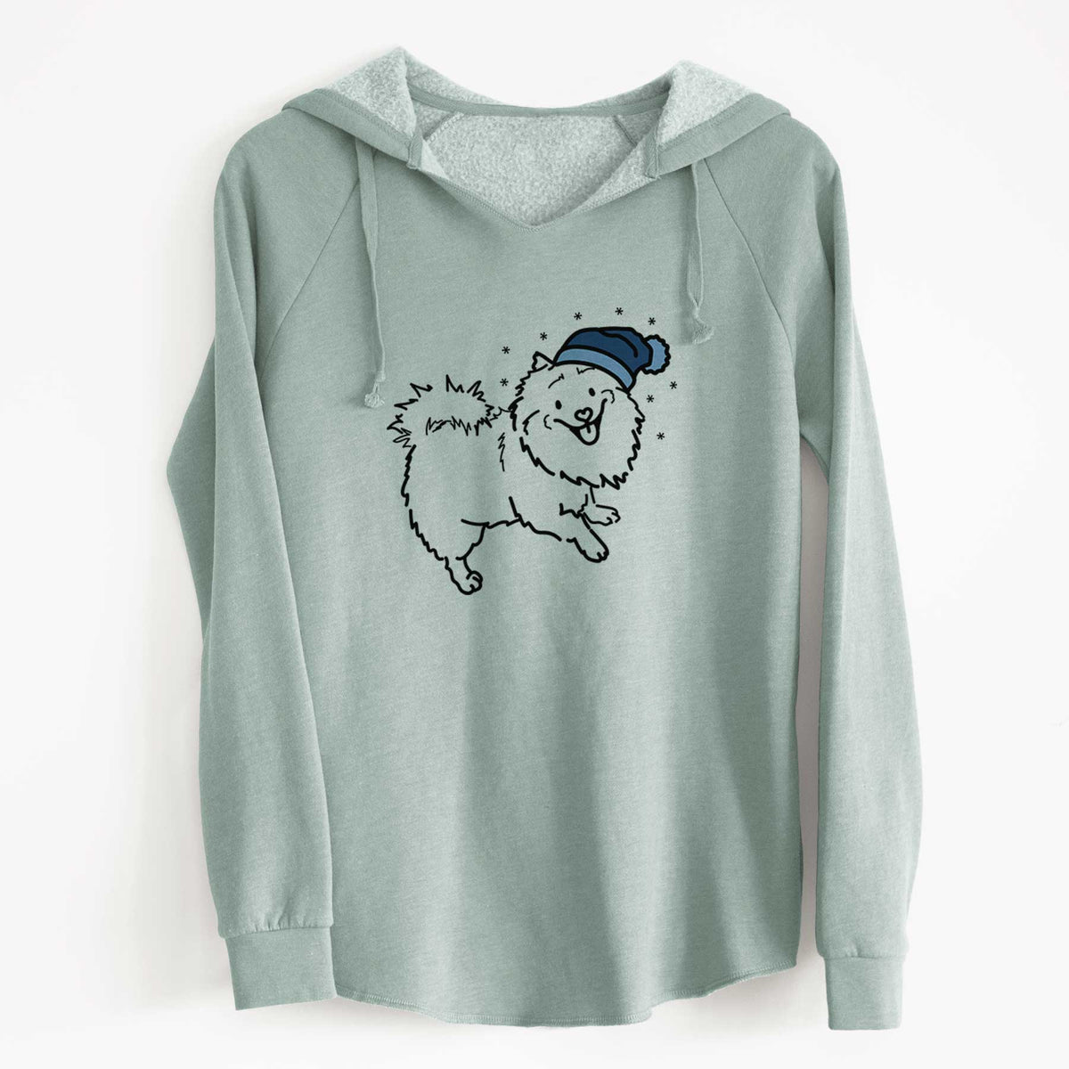 Frosty Pomeranian Mix - Goldie - Cali Wave Hooded Sweatshirt