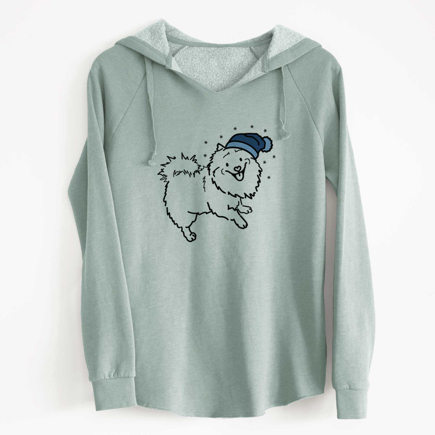 Frosty Pomeranian Mix - Goldie - Cali Wave Hooded Sweatshirt