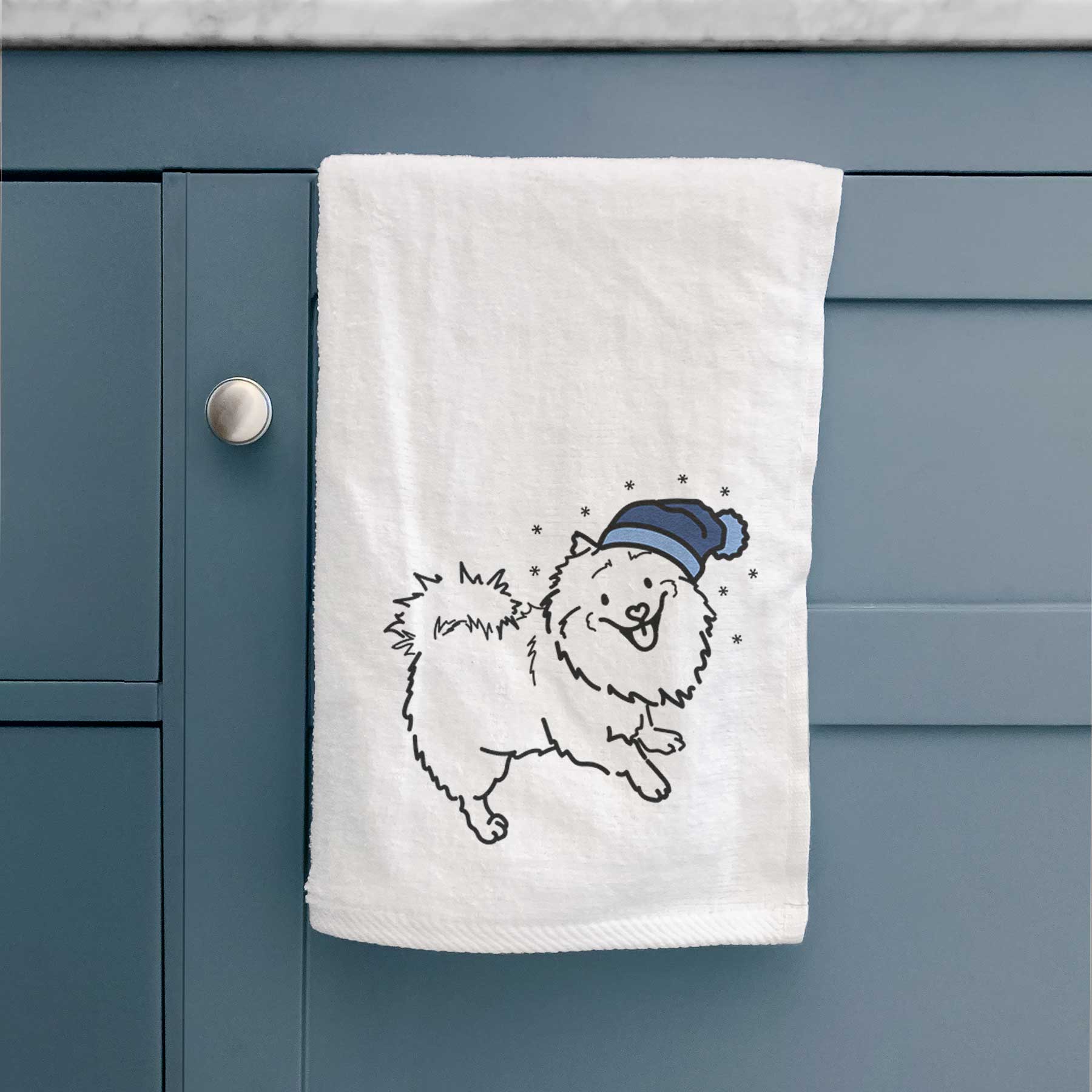 Frosty Pomeranian Mix - Goldie - Decorative Hand Towel