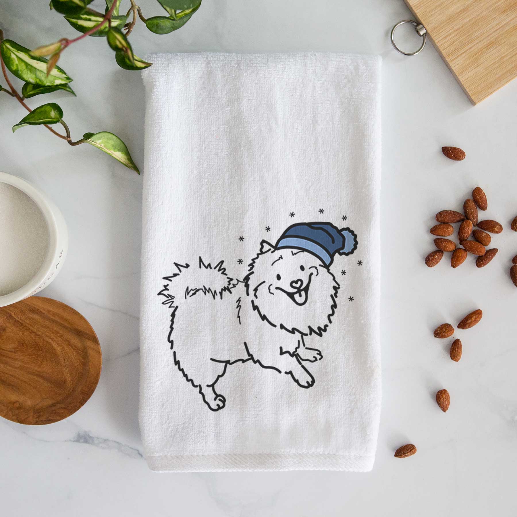 Frosty Pomeranian Mix - Goldie - Decorative Hand Towel