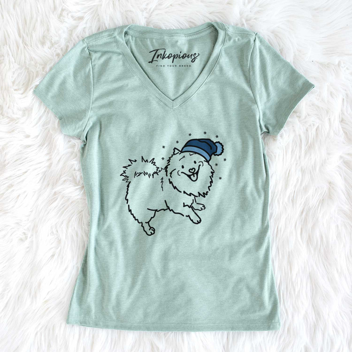 Frosty Pomeranian Mix - Goldie - Women&#39;s V-neck Shirt