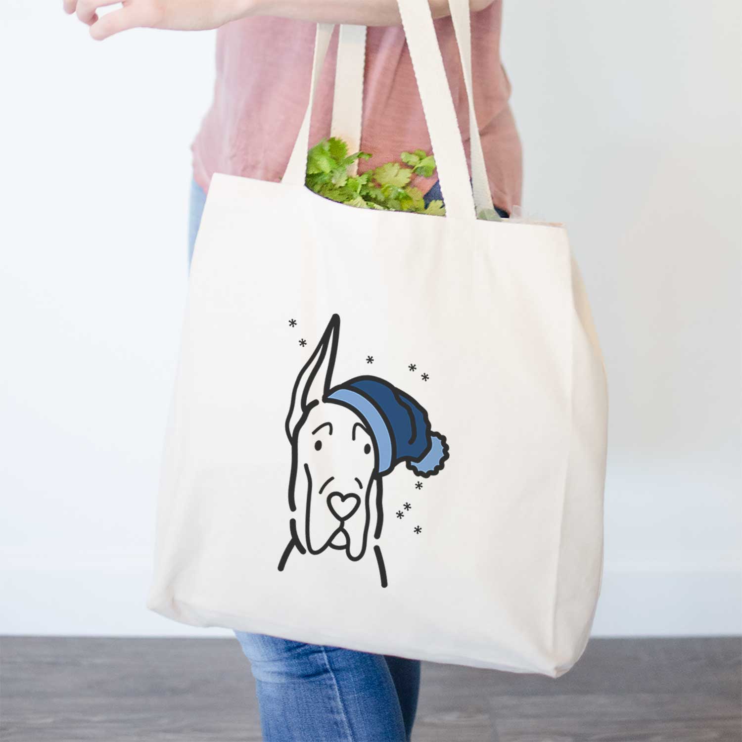 Frosty Great Dane with Cropped Ears - Tote Bag