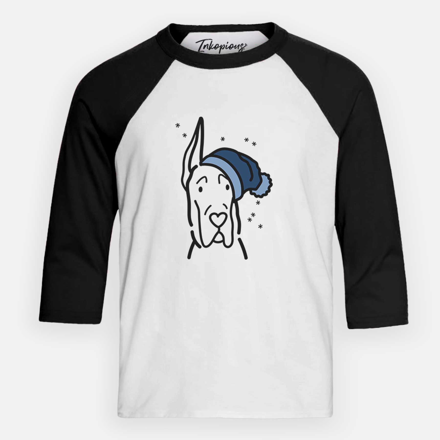 Frosty Great Dane with Cropped Ears - Youth 3/4 Long Sleeve