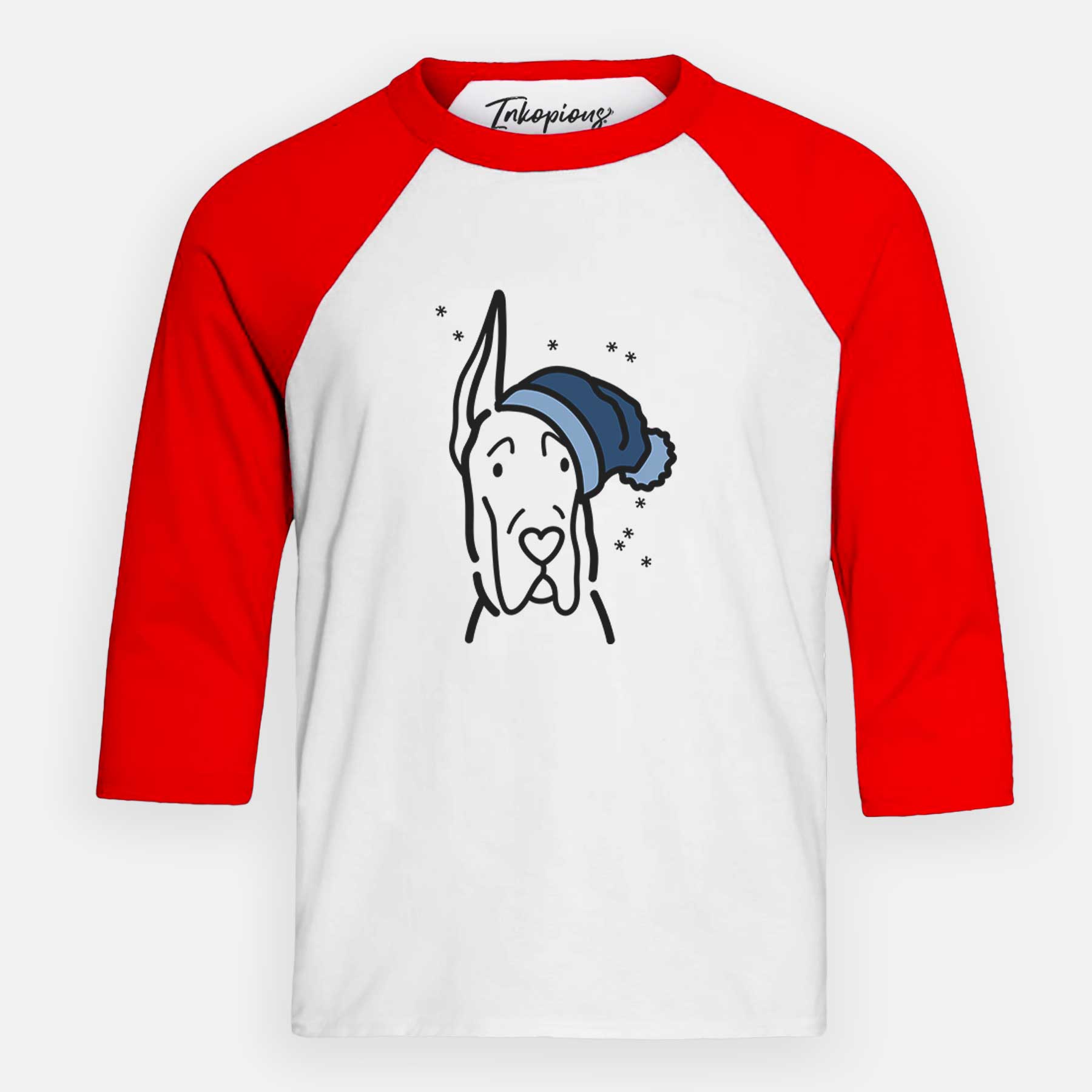 Frosty Great Dane with Cropped Ears - Youth 3/4 Long Sleeve