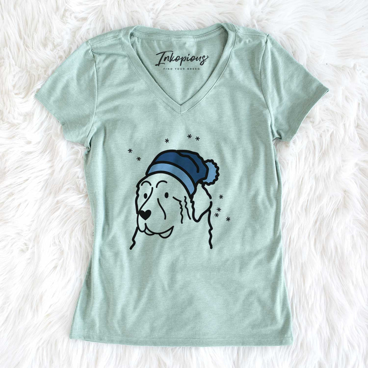 Frosty Great Pyrenees - Women&#39;s V-neck Shirt