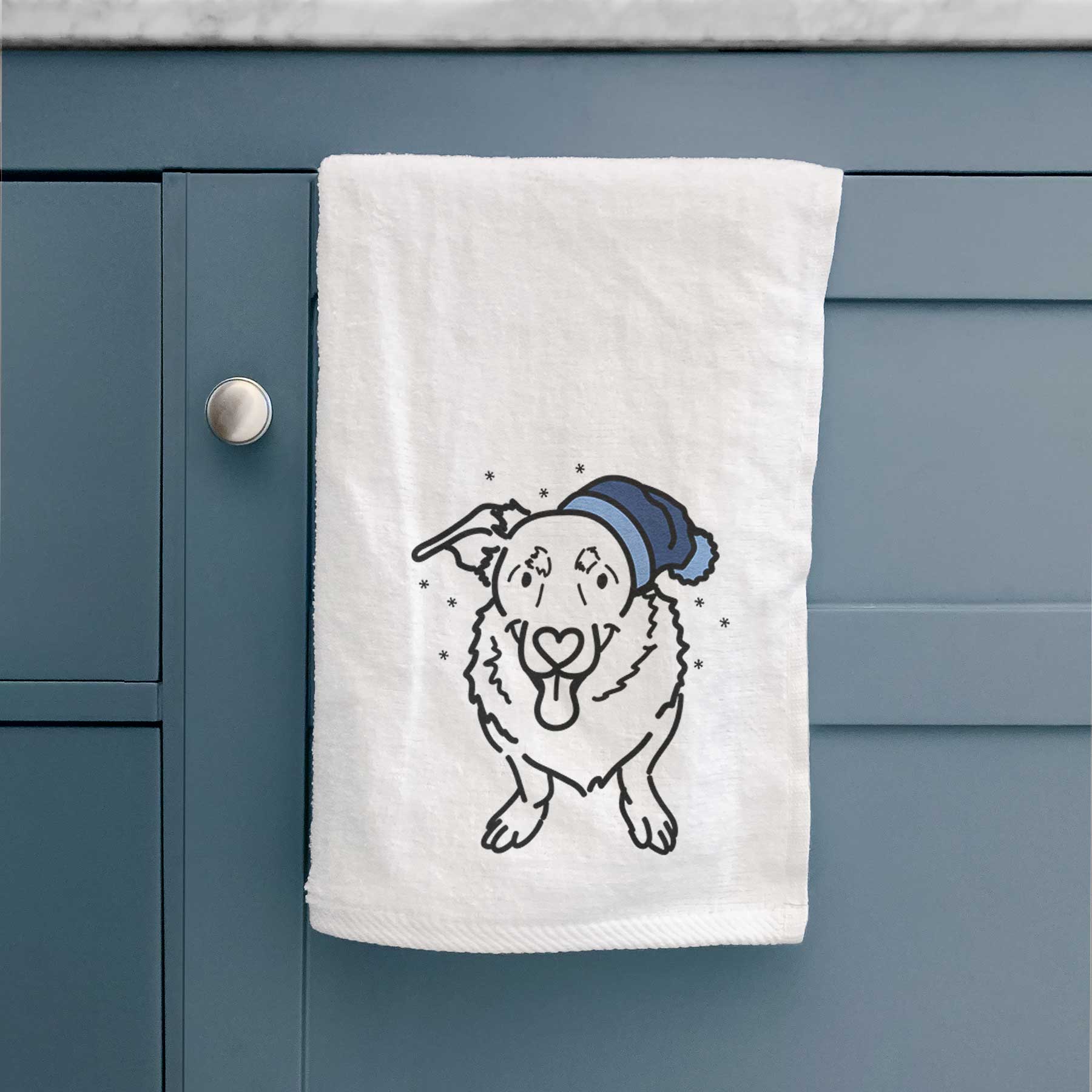 Frosty Basset Hound German Shepherd Mix - Gretchen - Decorative Hand Towel