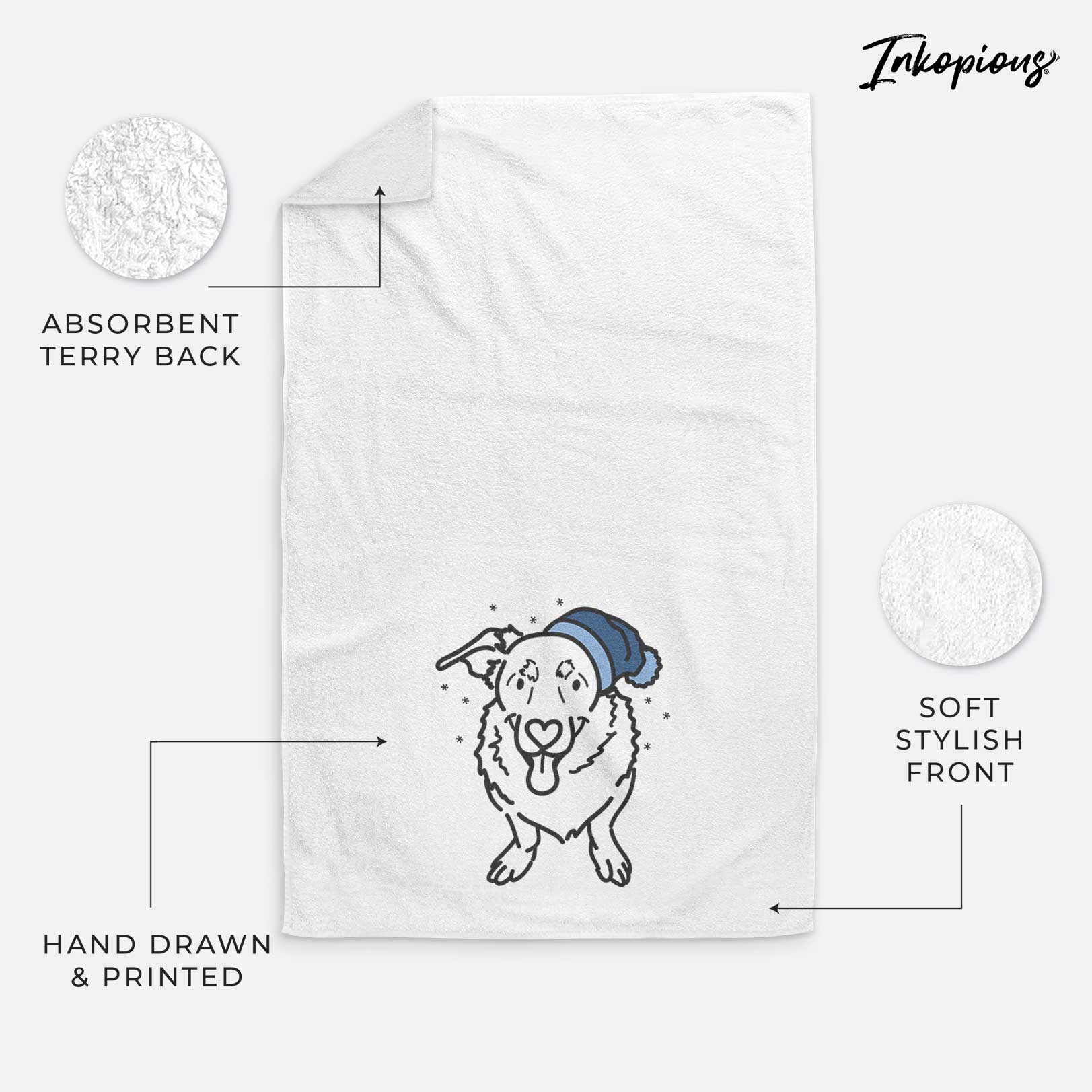 Frosty Basset Hound German Shepherd Mix - Gretchen - Decorative Hand Towel