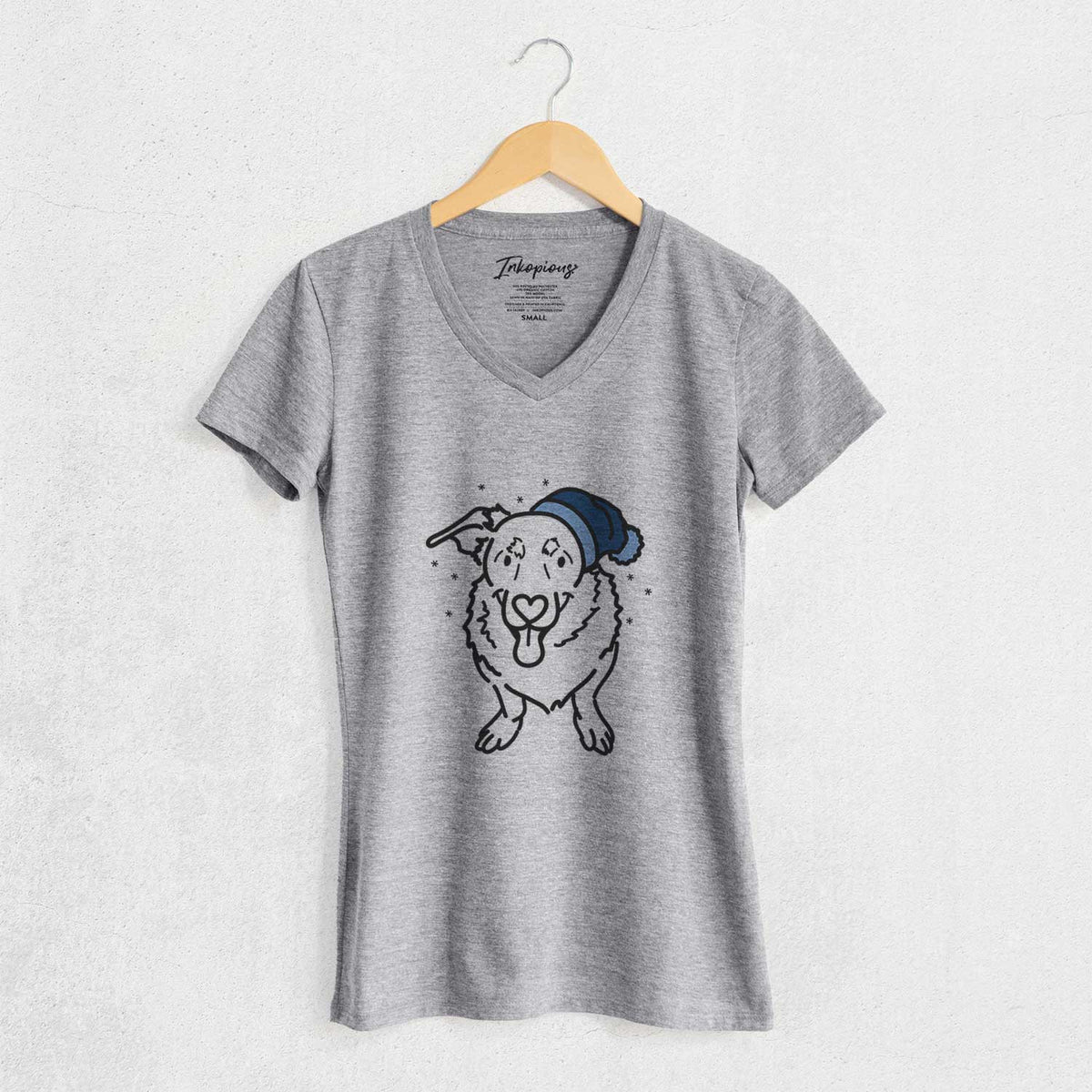 Frosty Basset Hound German Shepherd Mix - Gretchen - Women's V-neck Shirt