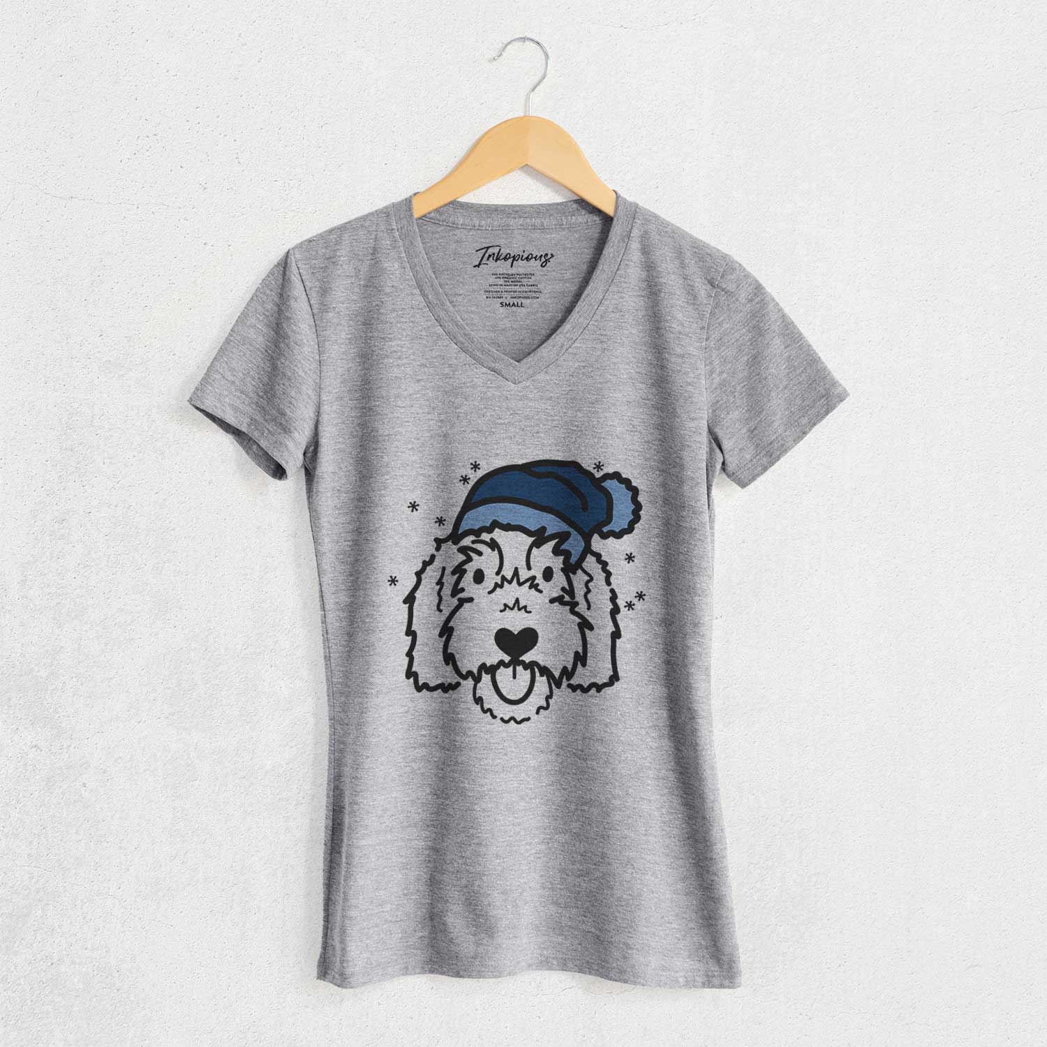 Frosty Goldendoodle - Gus - Women's V-neck Shirt