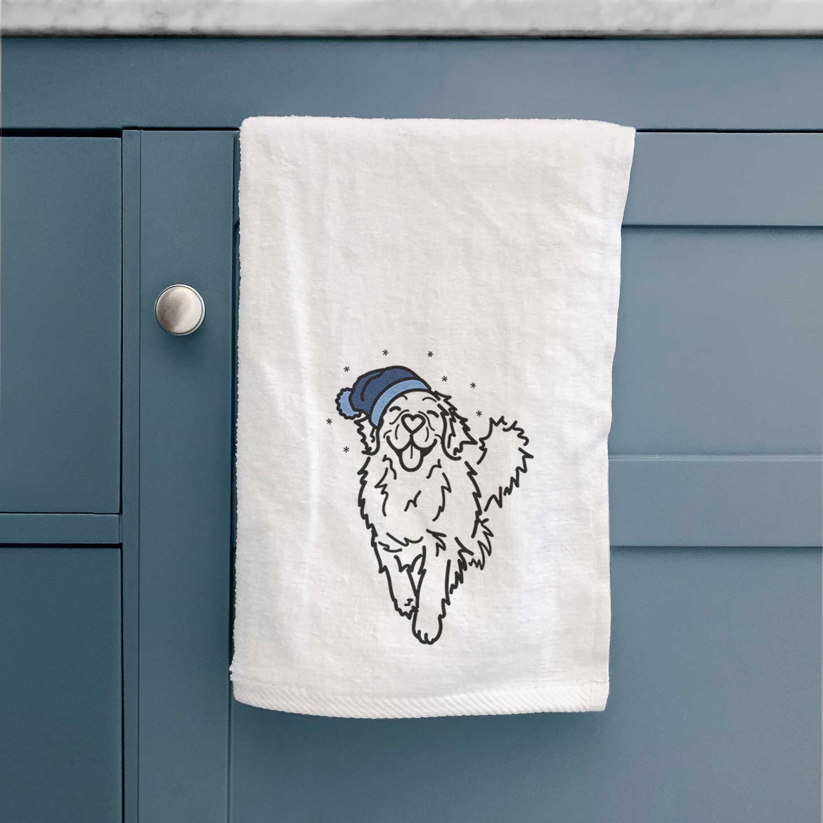 Frosty Golden Retriever - Hamlet - Decorative Hand Towel