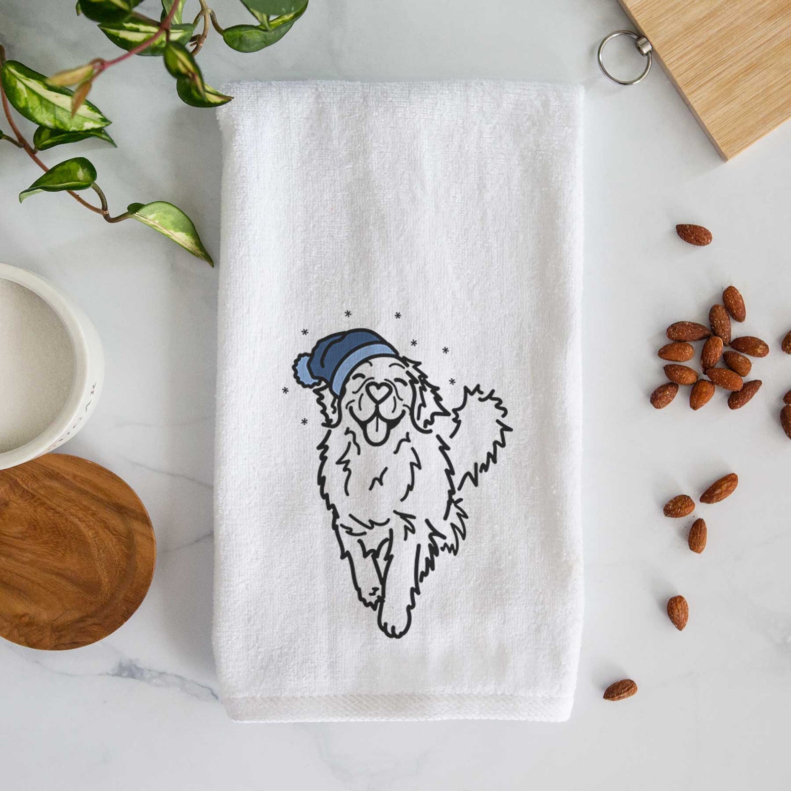 Frosty Golden Retriever - Hamlet - Decorative Hand Towel