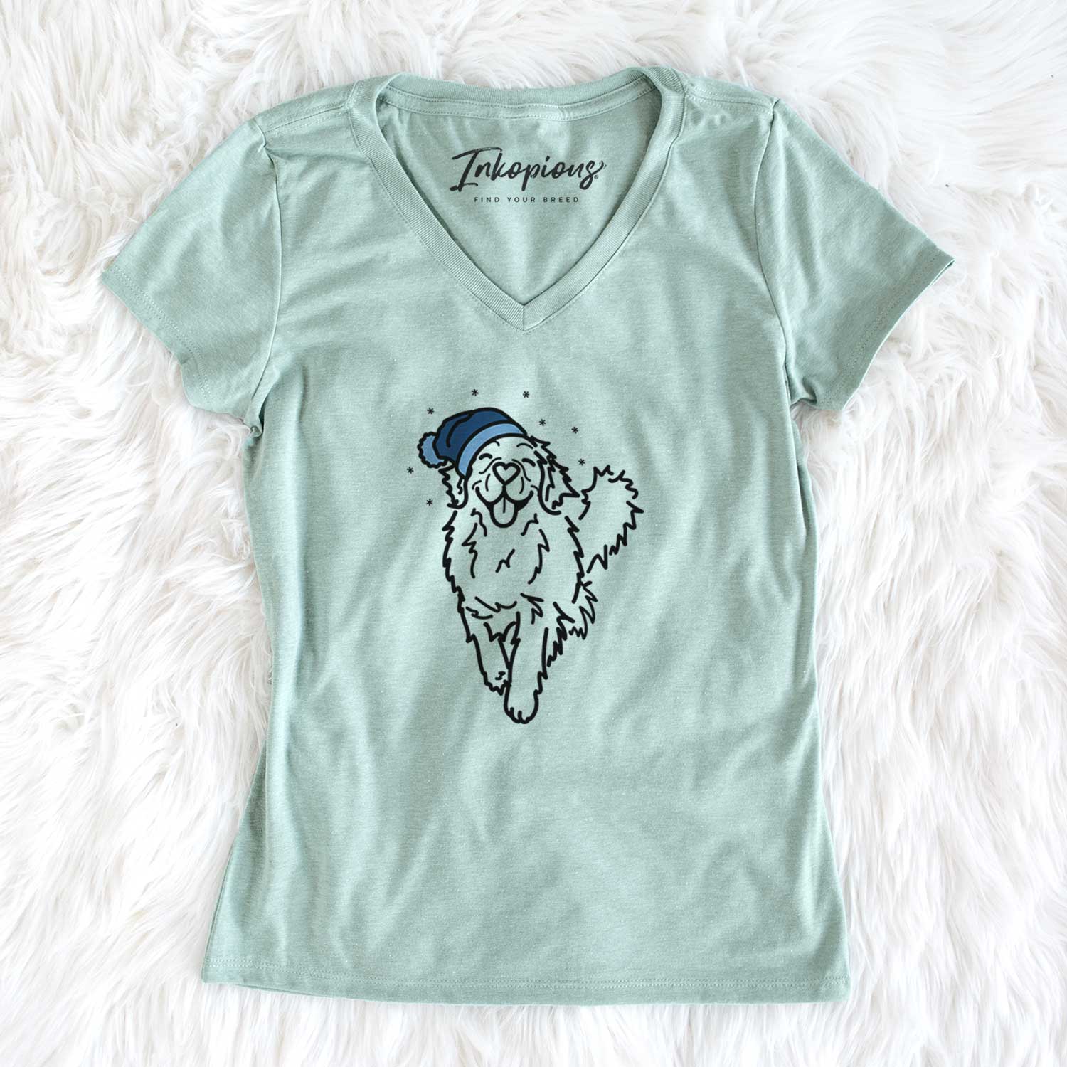 Frosty Golden Retriever - Hamlet - Women's V-neck Shirt