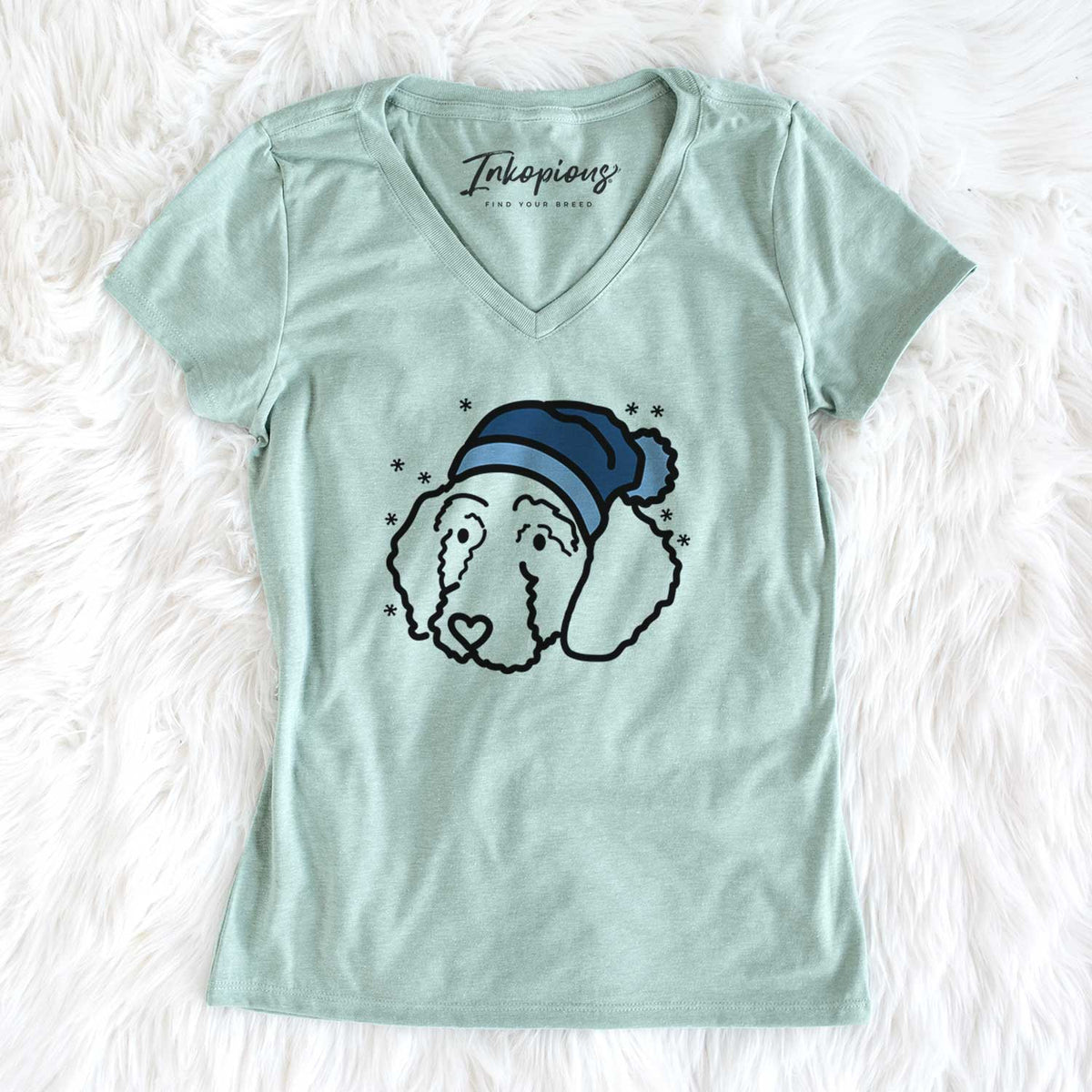 Frosty Goldendoodle - Hanna - Women&#39;s V-neck Shirt