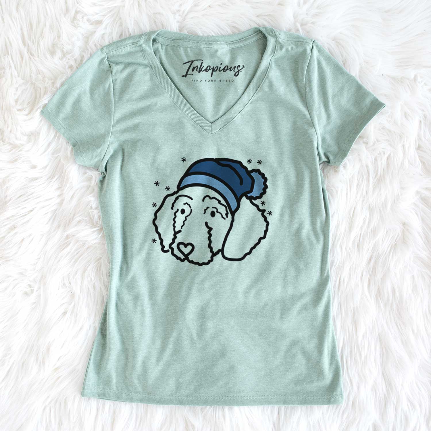 Frosty Goldendoodle - Hanna - Women's V-neck Shirt