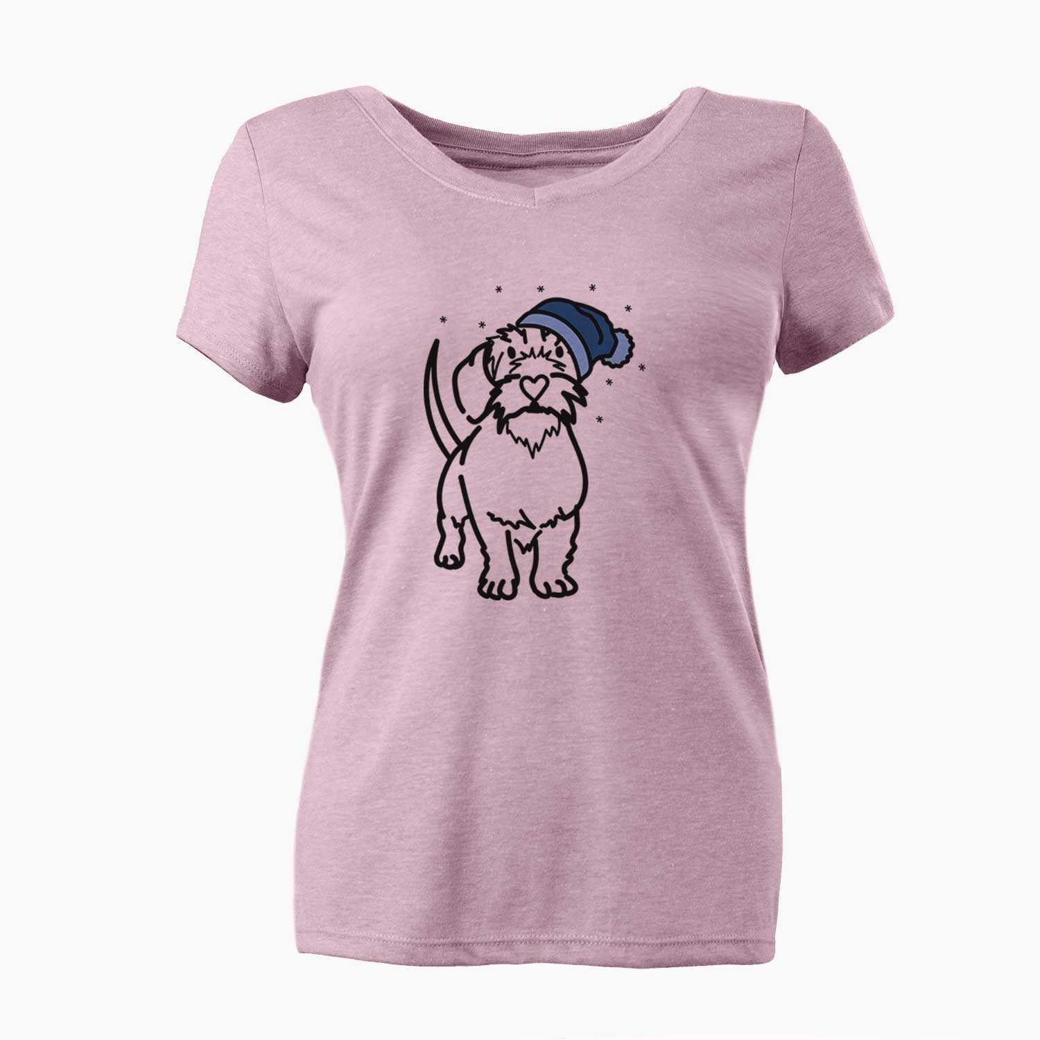 Frosty Wire Dachshund - Henry - Women's V-neck Shirt