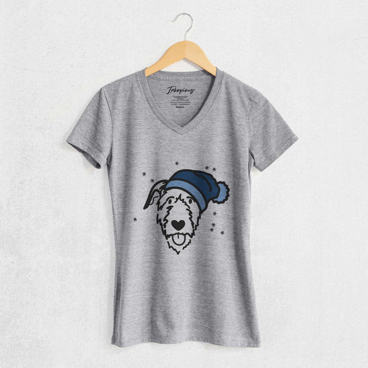 Frosty Irish Wolfhound - Women's V-neck Shirt