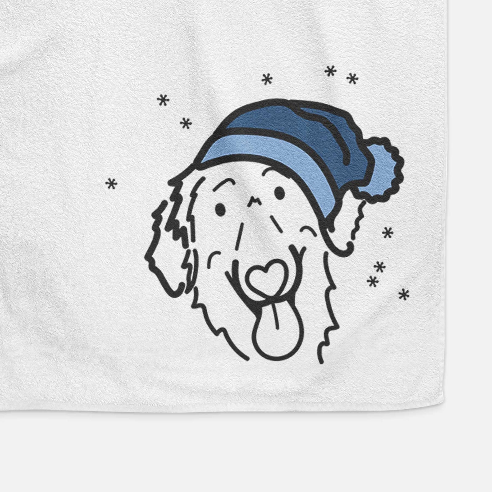 Frosty Flat-Coated Retriever - Jack - Decorative Hand Towel