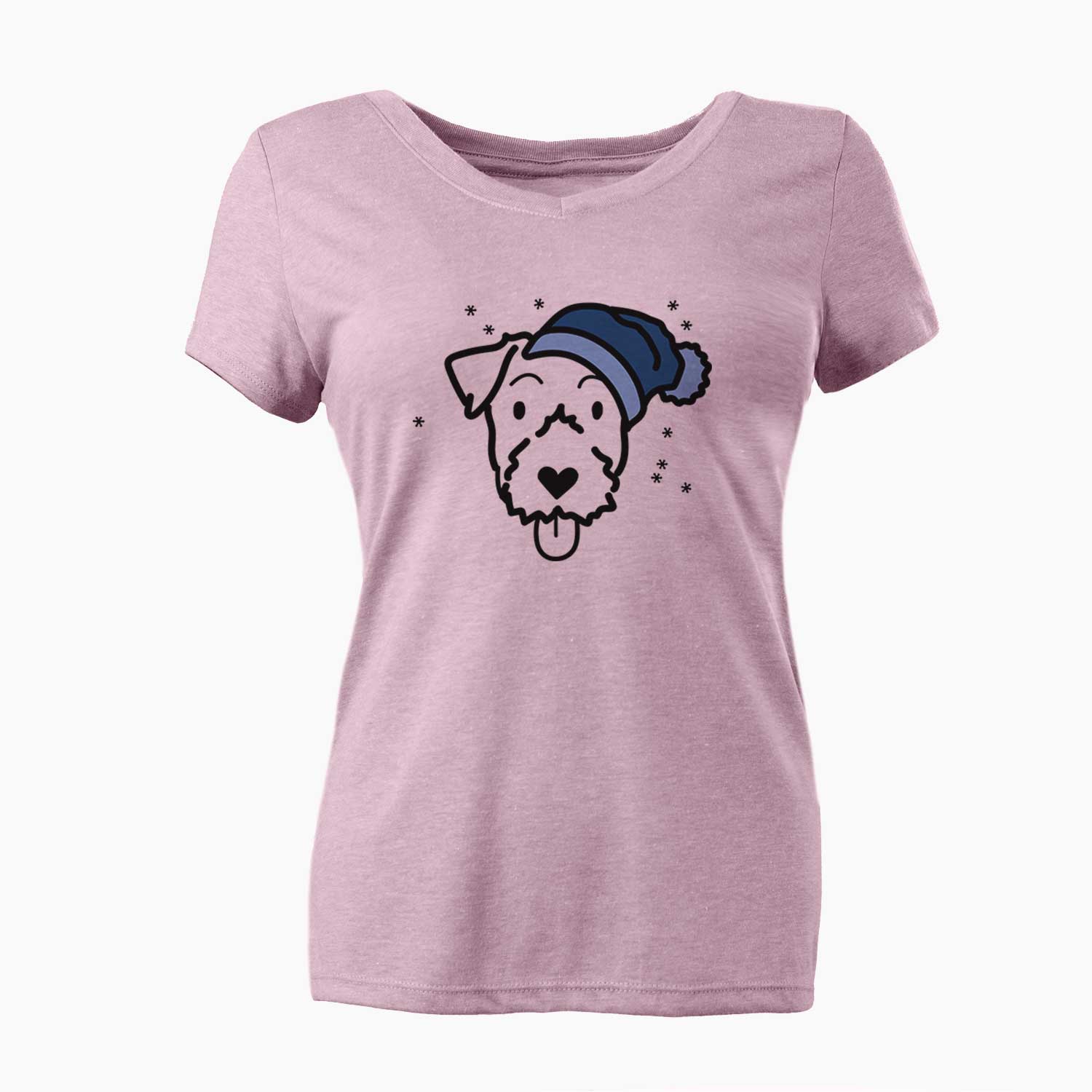 Frosty Jack Russell Terrier - Women's V-neck Shirt