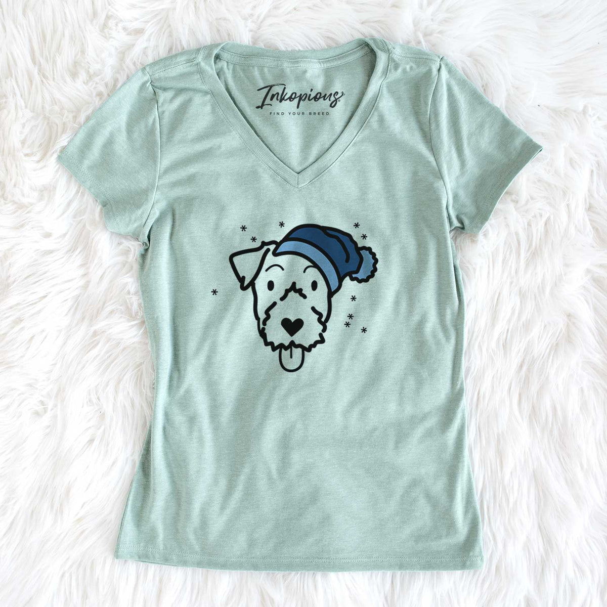 Frosty Jack Russell Terrier - Women&#39;s V-neck Shirt