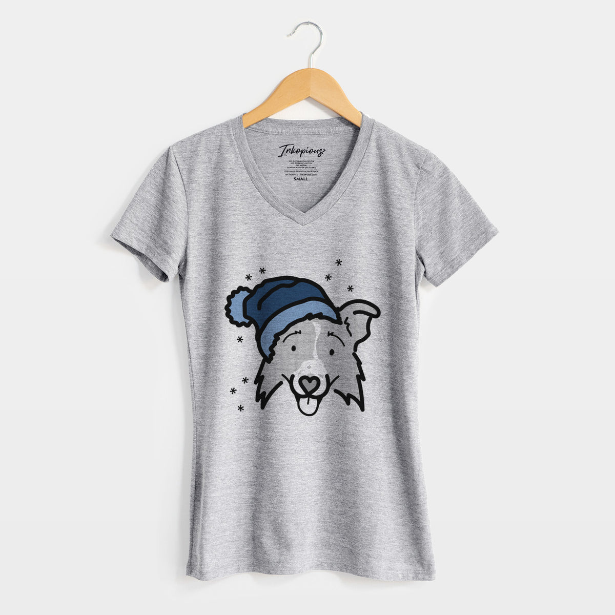 Frosty Border Collie 2.0 - Jam - Women's Perfect V-neck Shirt