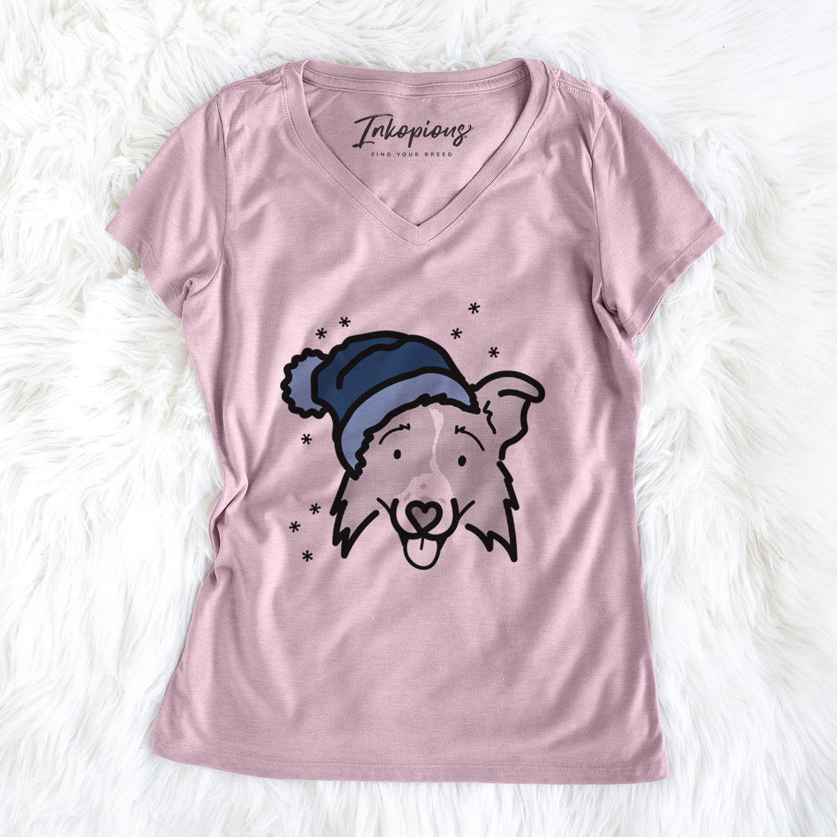 Frosty Border Collie 2.0 - Jam - Women's Perfect V-neck Shirt