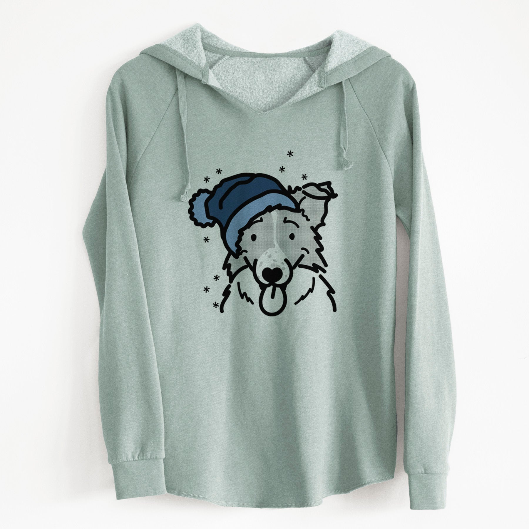 Frosty Border Collie - Jam - Cali Wave Hooded Sweatshirt