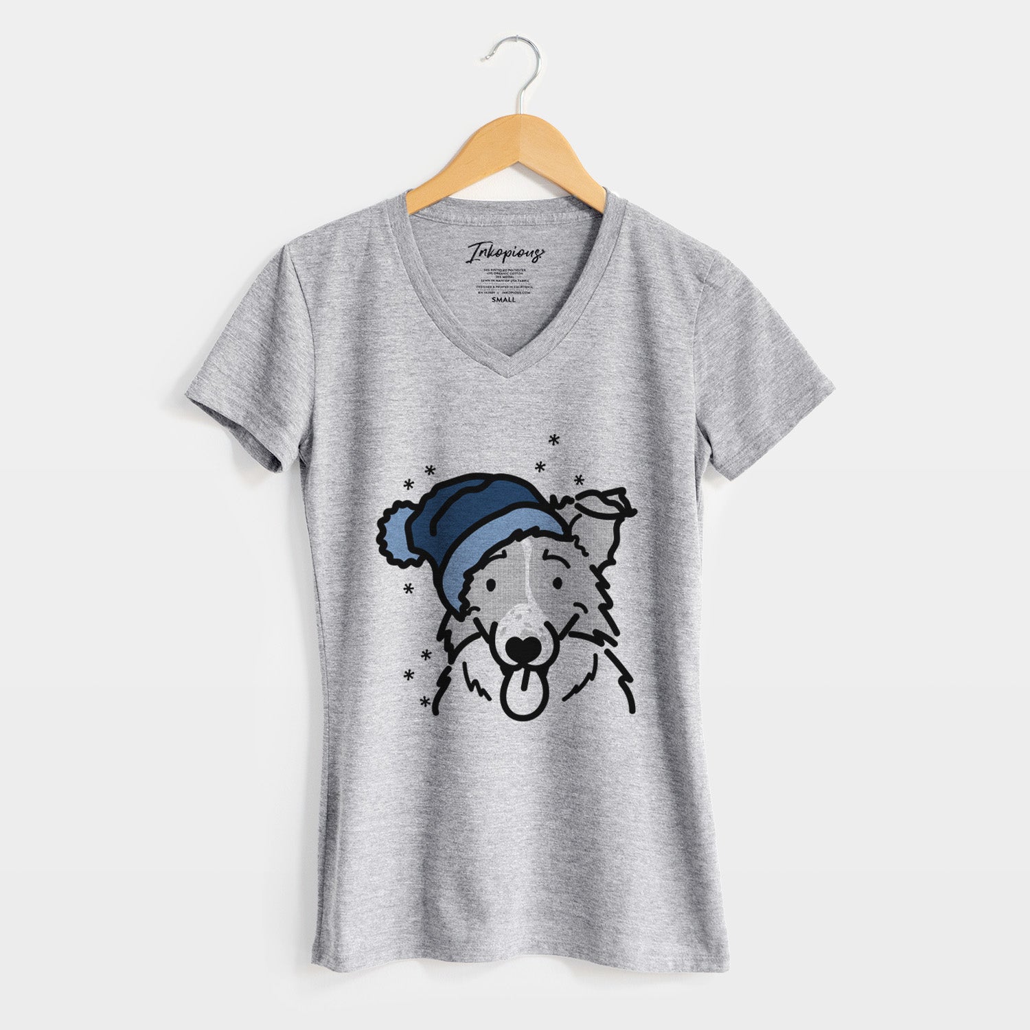 Frosty Border Collie - Jam - Women's V-neck Shirt