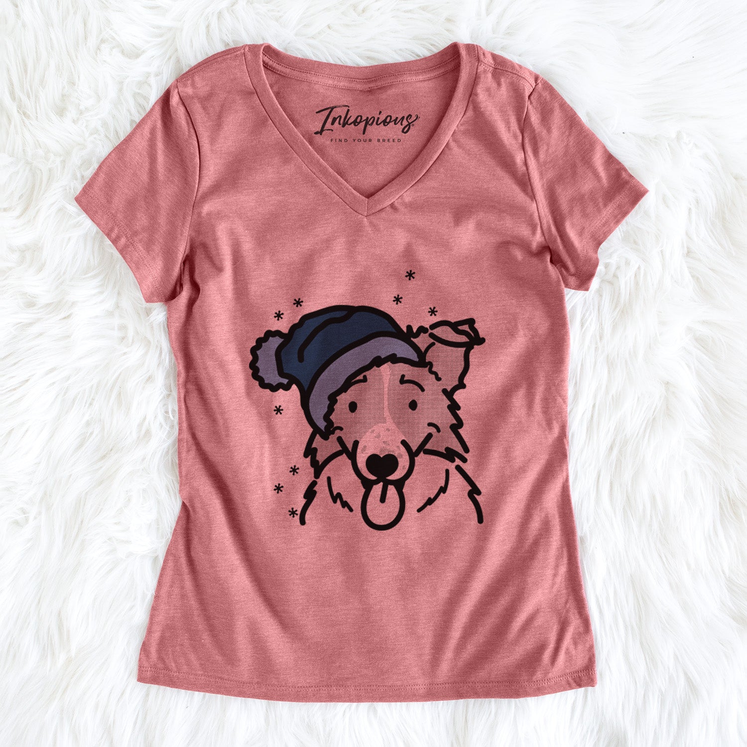 Frosty Border Collie - Jam - Women's V-neck Shirt