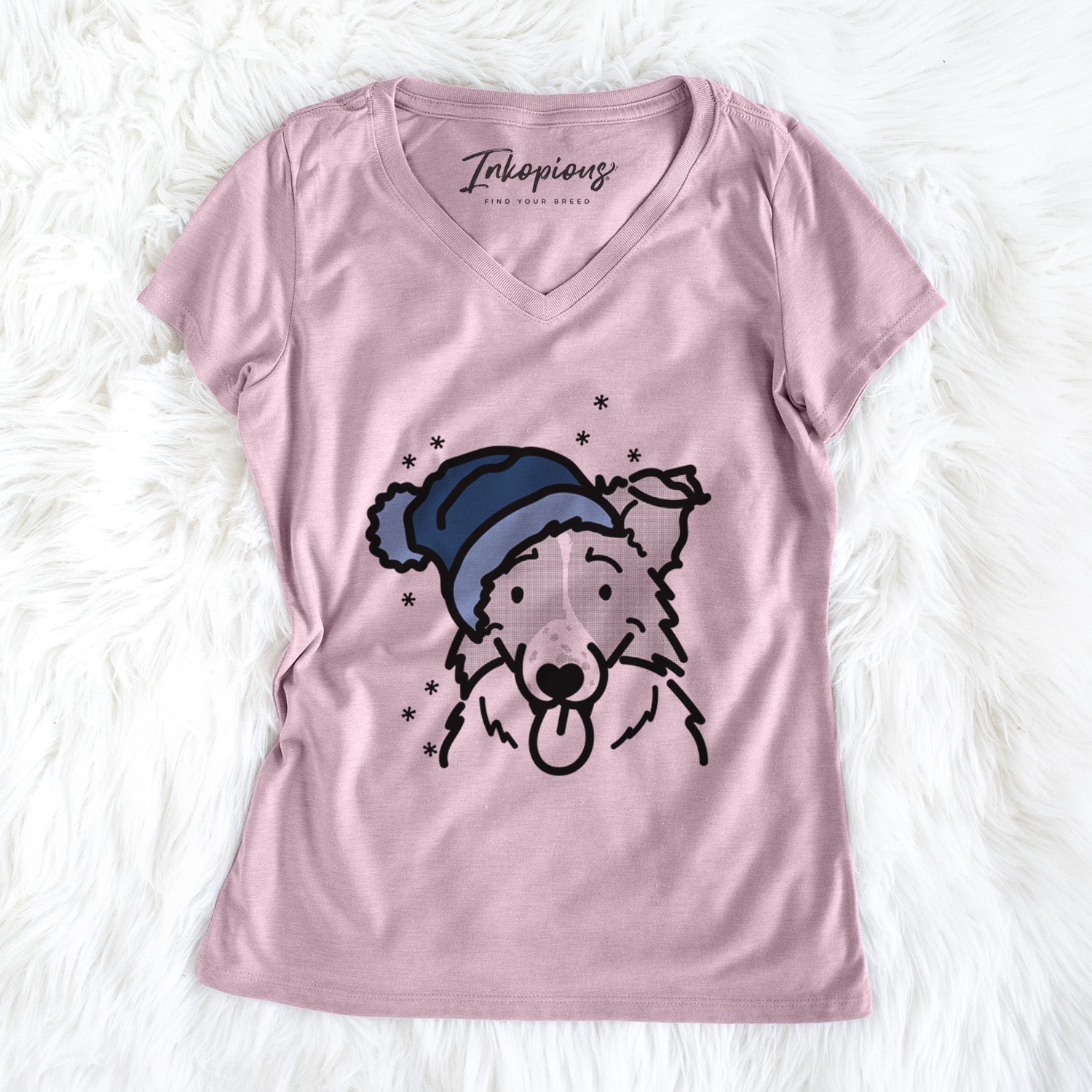 Frosty Border Collie - Jam - Women's V-neck Shirt