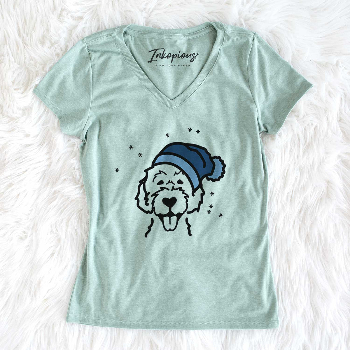 Frosty Labradoodle - Women&#39;s V-neck Shirt