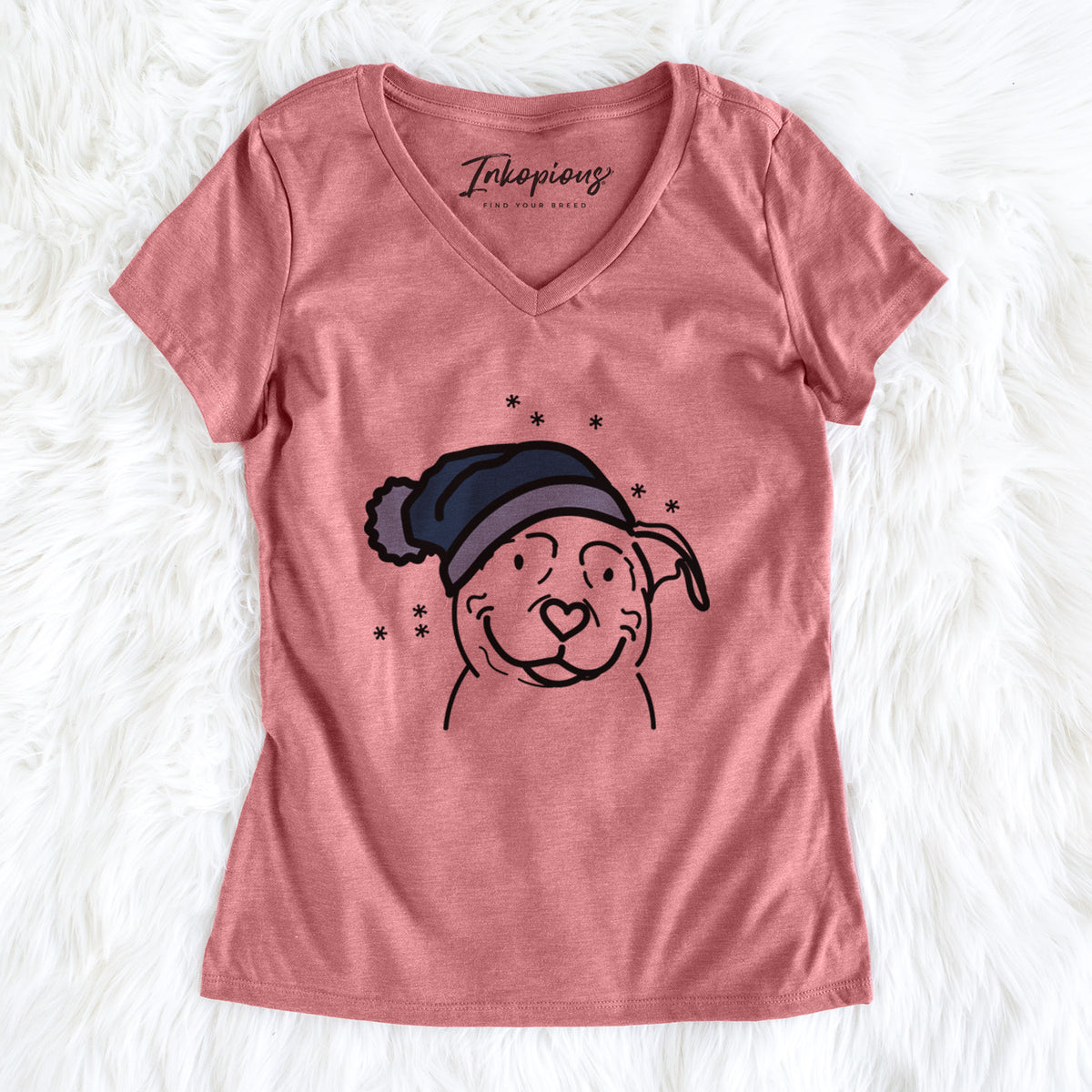 Frosty American Pitbull Terrier - Lady - Women's Perfect V-neck Shirt