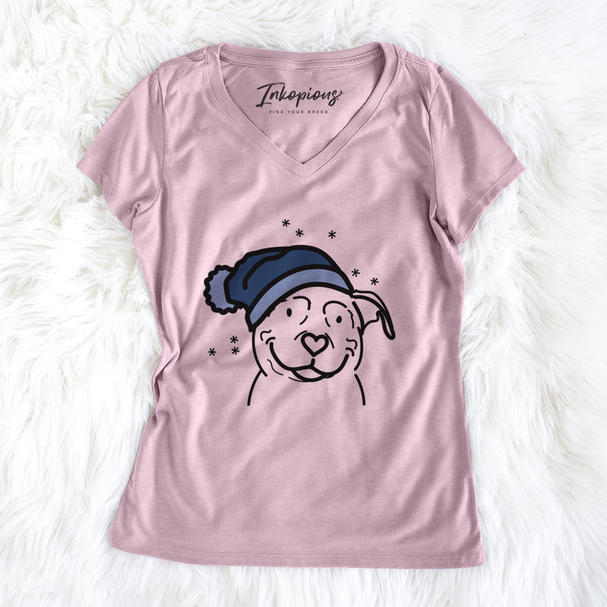 Frosty American Pitbull Terrier - Lady - Women's Perfect V-neck Shirt