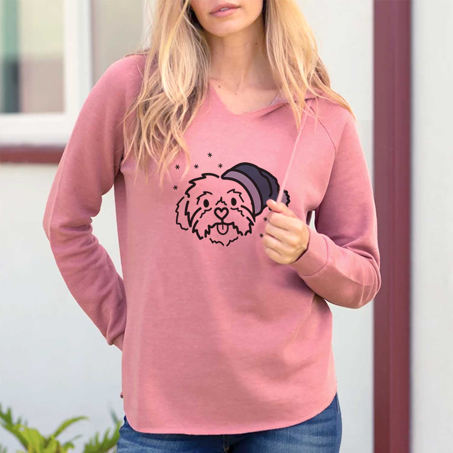 Frosty Shih Tzu - Leo - Cali Wave Hooded Sweatshirt