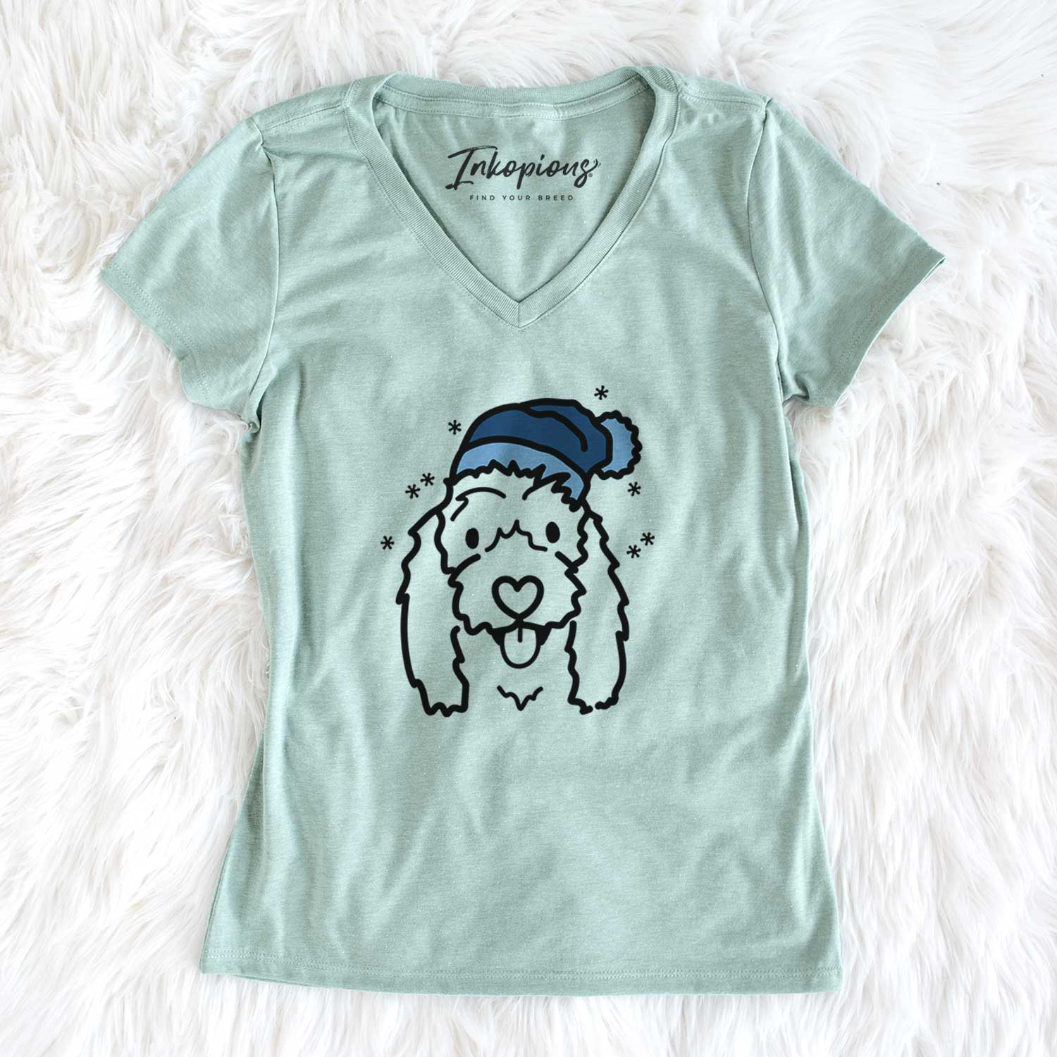 Frosty Coton de Tulear - Louie - Women's V-neck Shirt