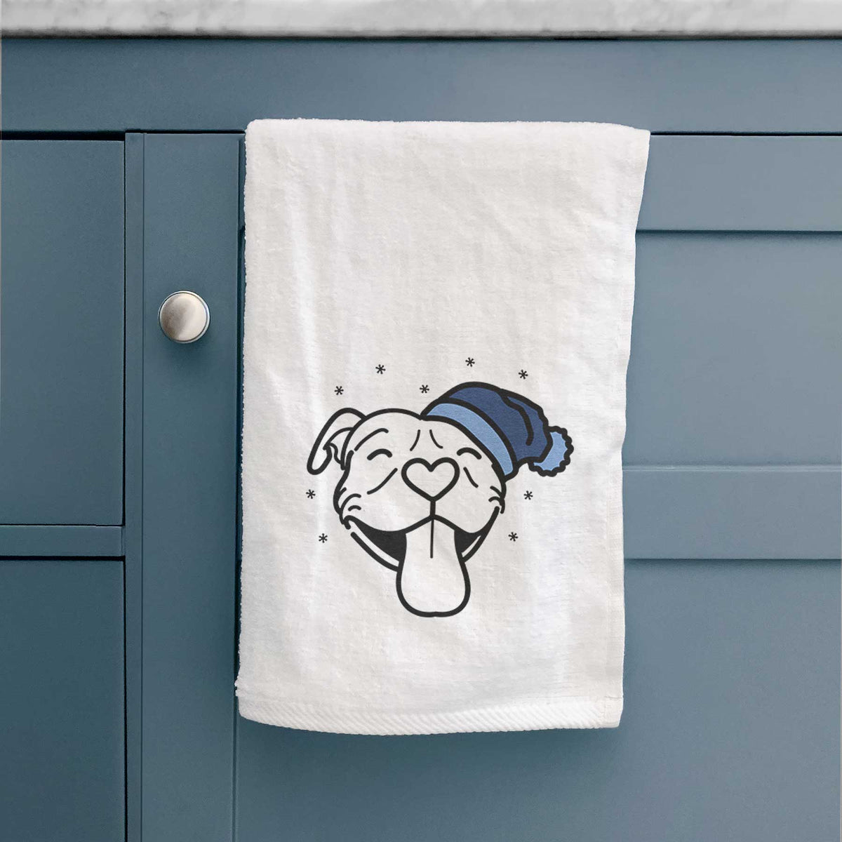 Frosty Pitbull - Louie - Decorative Hand Towel