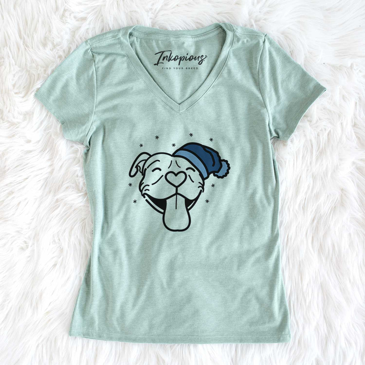 Frosty Pitbull - Louie - Women&#39;s V-neck Shirt