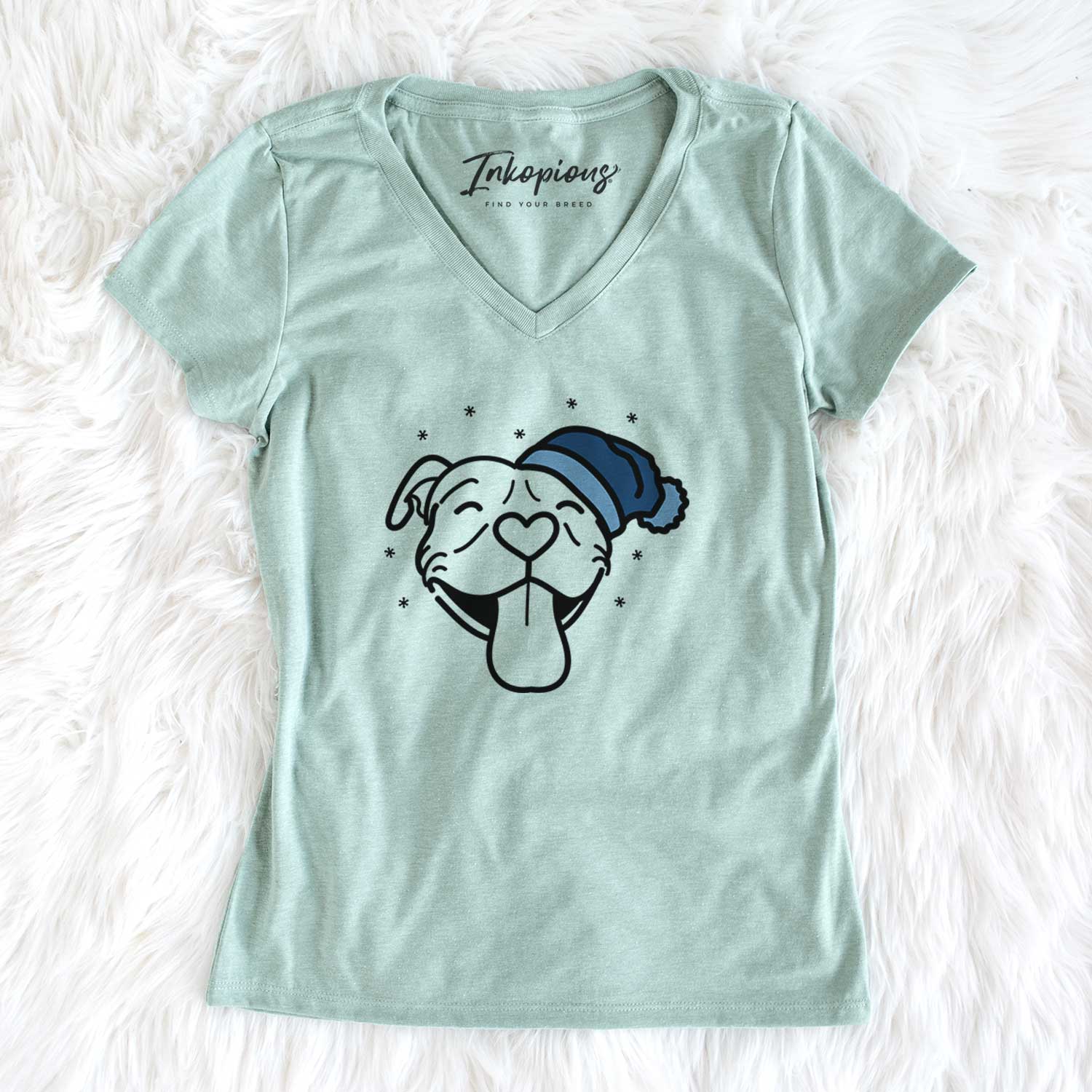 Frosty Pitbull - Louie - Women's V-neck Shirt