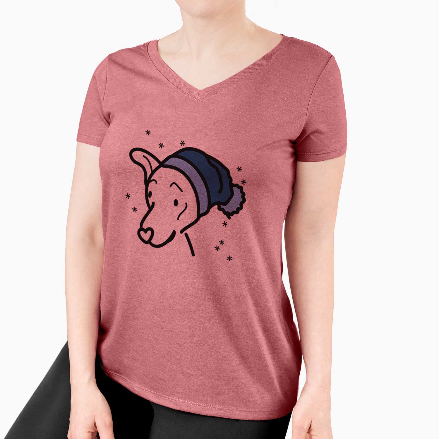 Frosty Mixed Breed - Lucky - Women's V-neck Shirt
