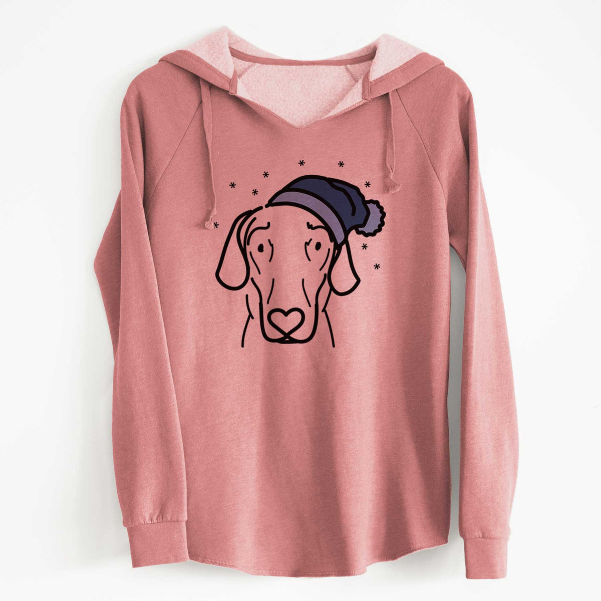 Frosty Great Dane - Lucy - Cali Wave Hooded Sweatshirt